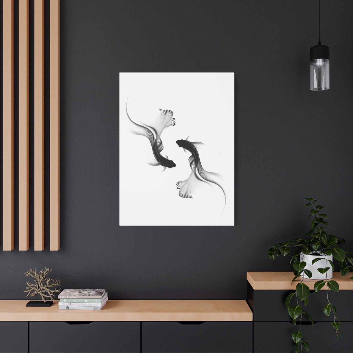Fishes Grey Wall Art & Canvas Prints