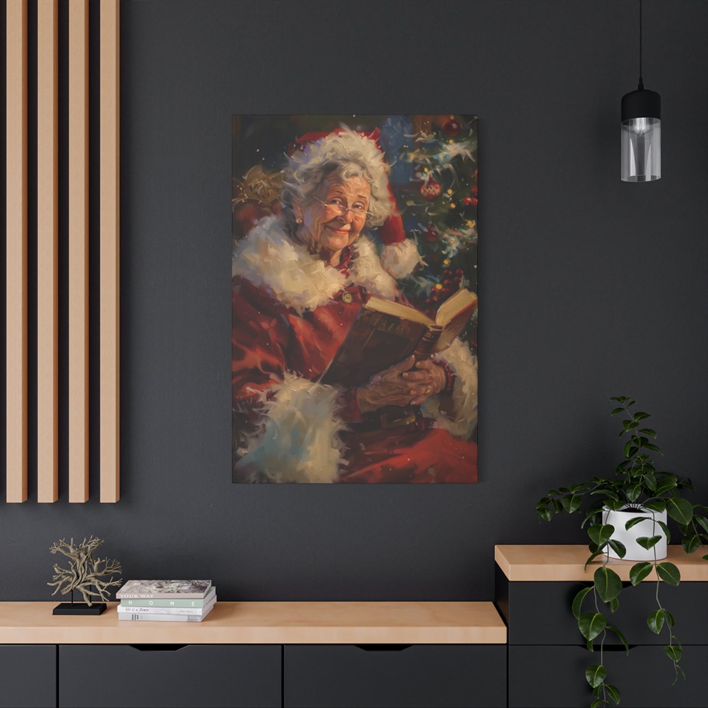 Grandma At Christmas Reading Book Wall Art & Canvas Prints