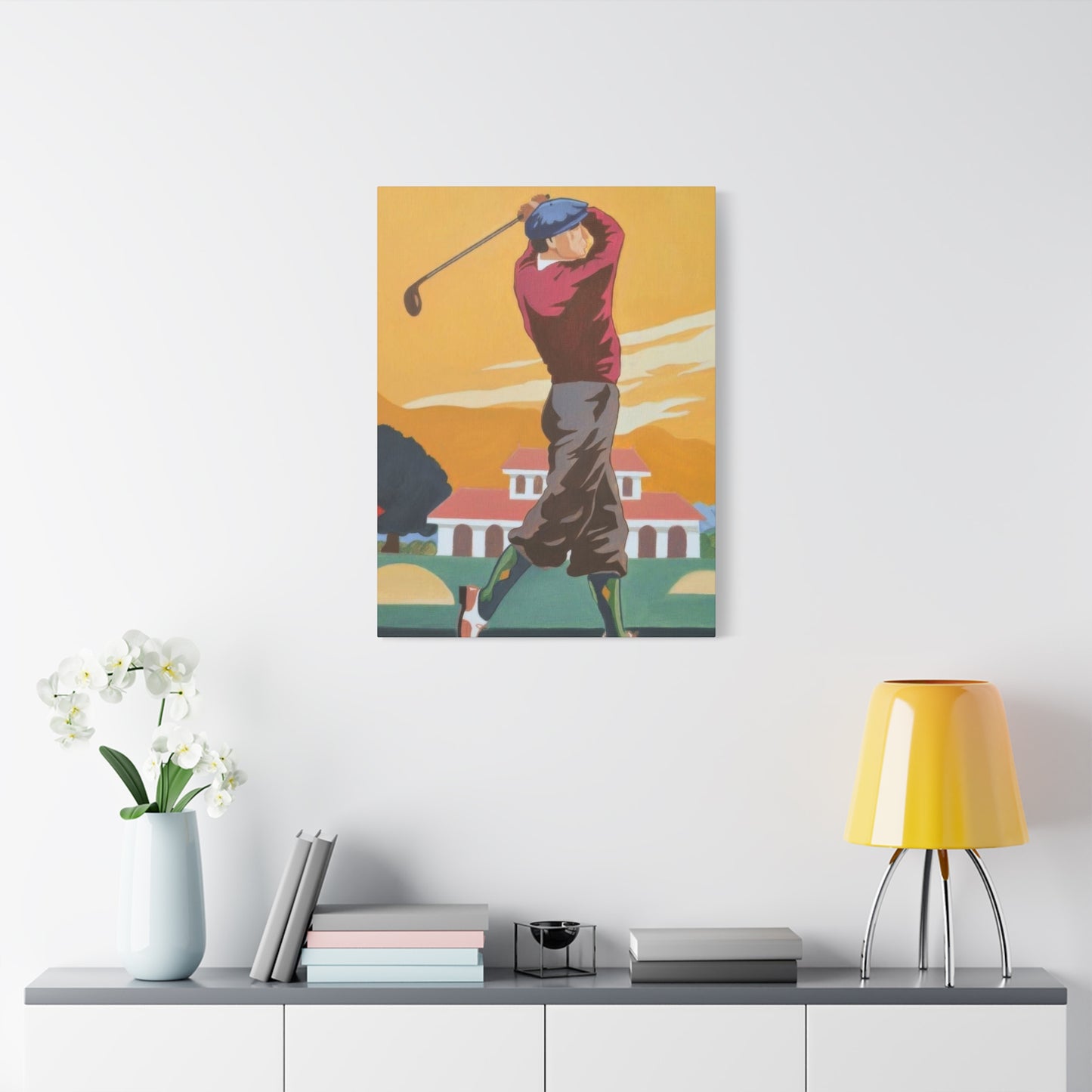 Golf Shot Green Orange Wall Art & Canvas Prints