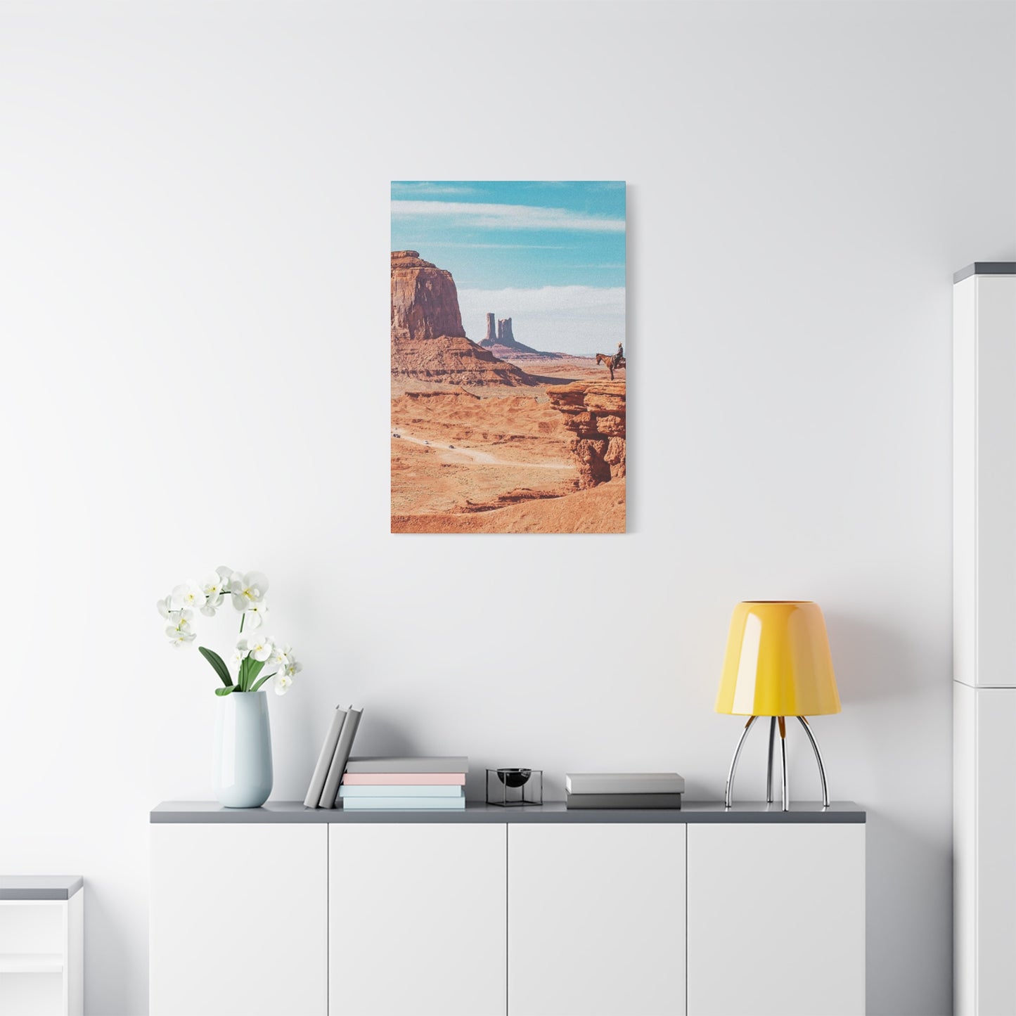 Cowboy In Grand Canyon Of Arizona Wall Art & Canvas Prints