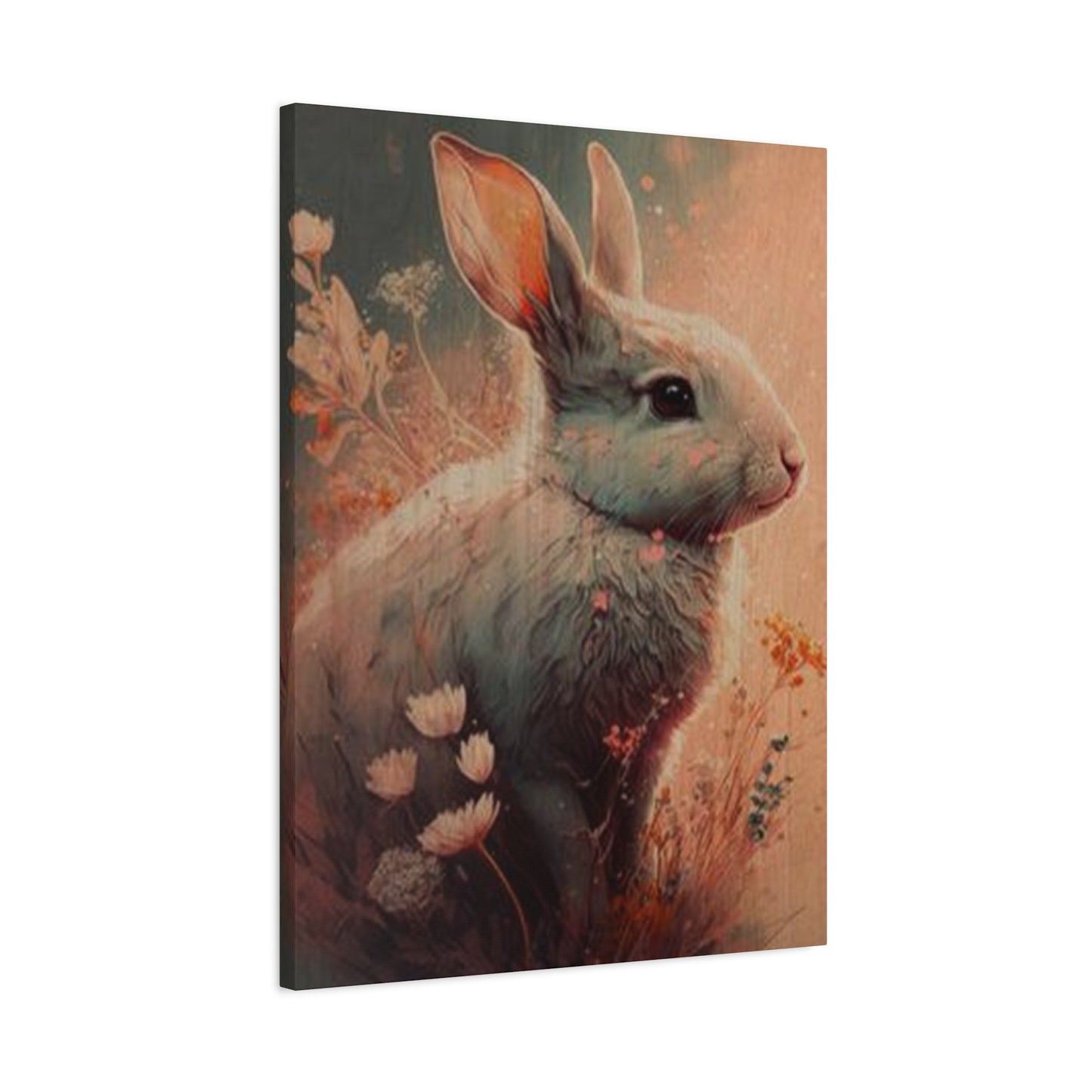 Cute White Bunny Wall Art & Canvas Prints