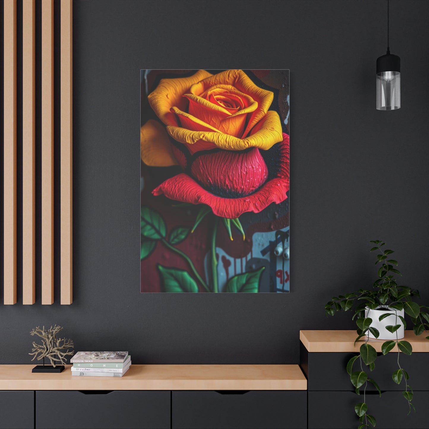 Opulent Petal Graffiti Canvas Wall Art & Canvas Print