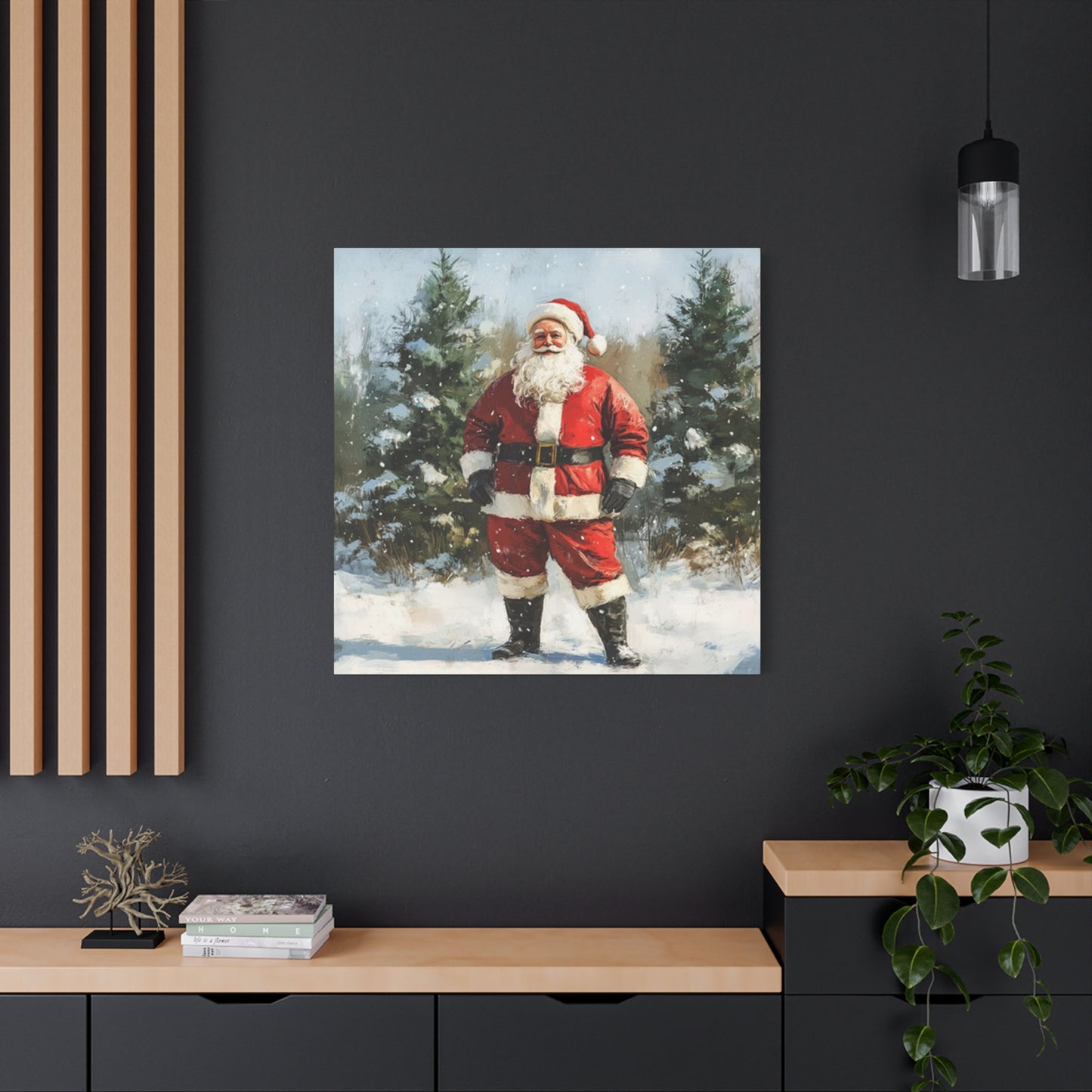 Santa Claus In Snow Wall Art & Canvas Prints