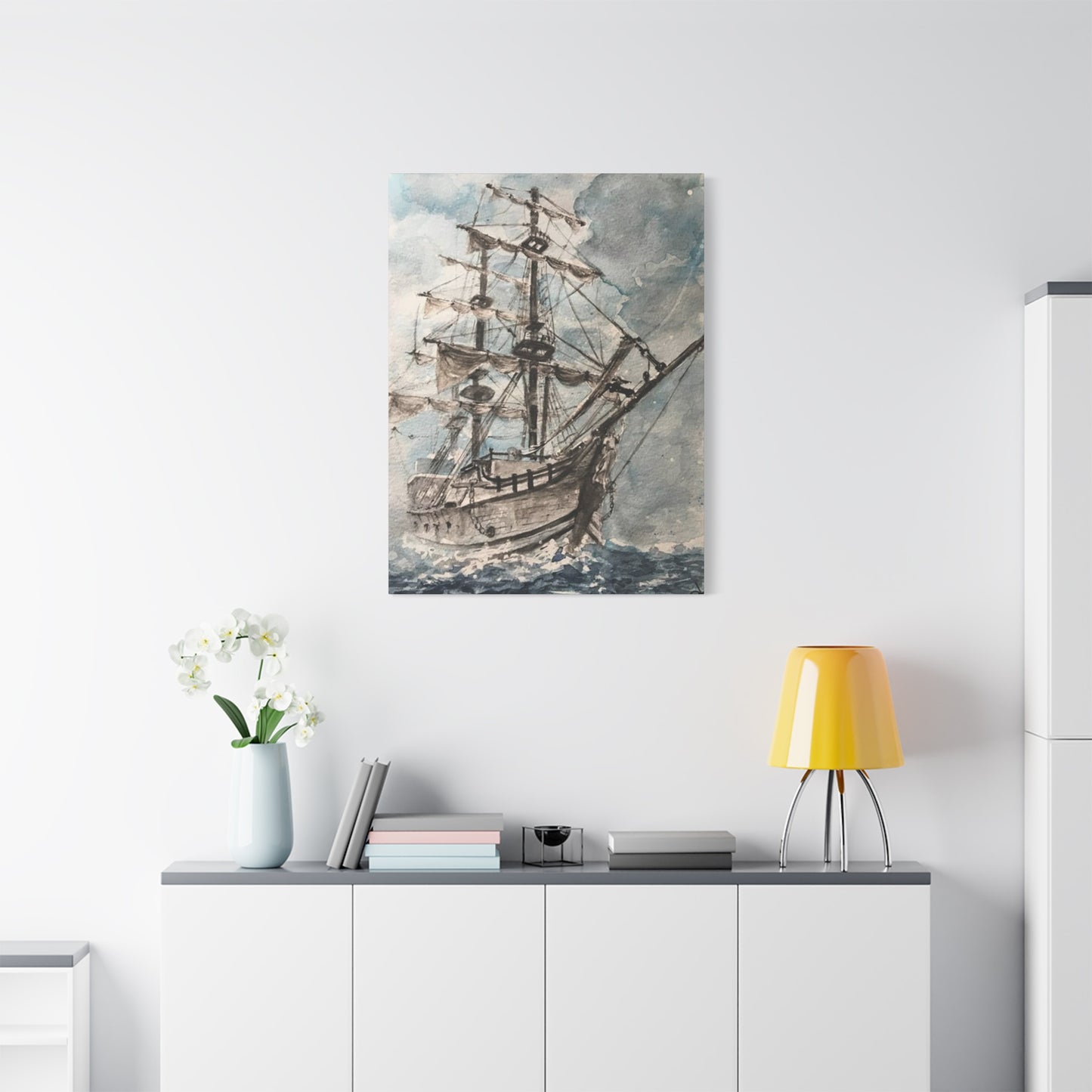 Large Ship Sailing In Ocean Wall Art & Canvas Prints