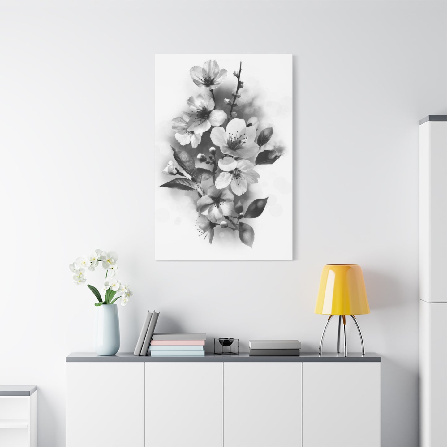 Flowers Grey Wall Art & Canvas Prints