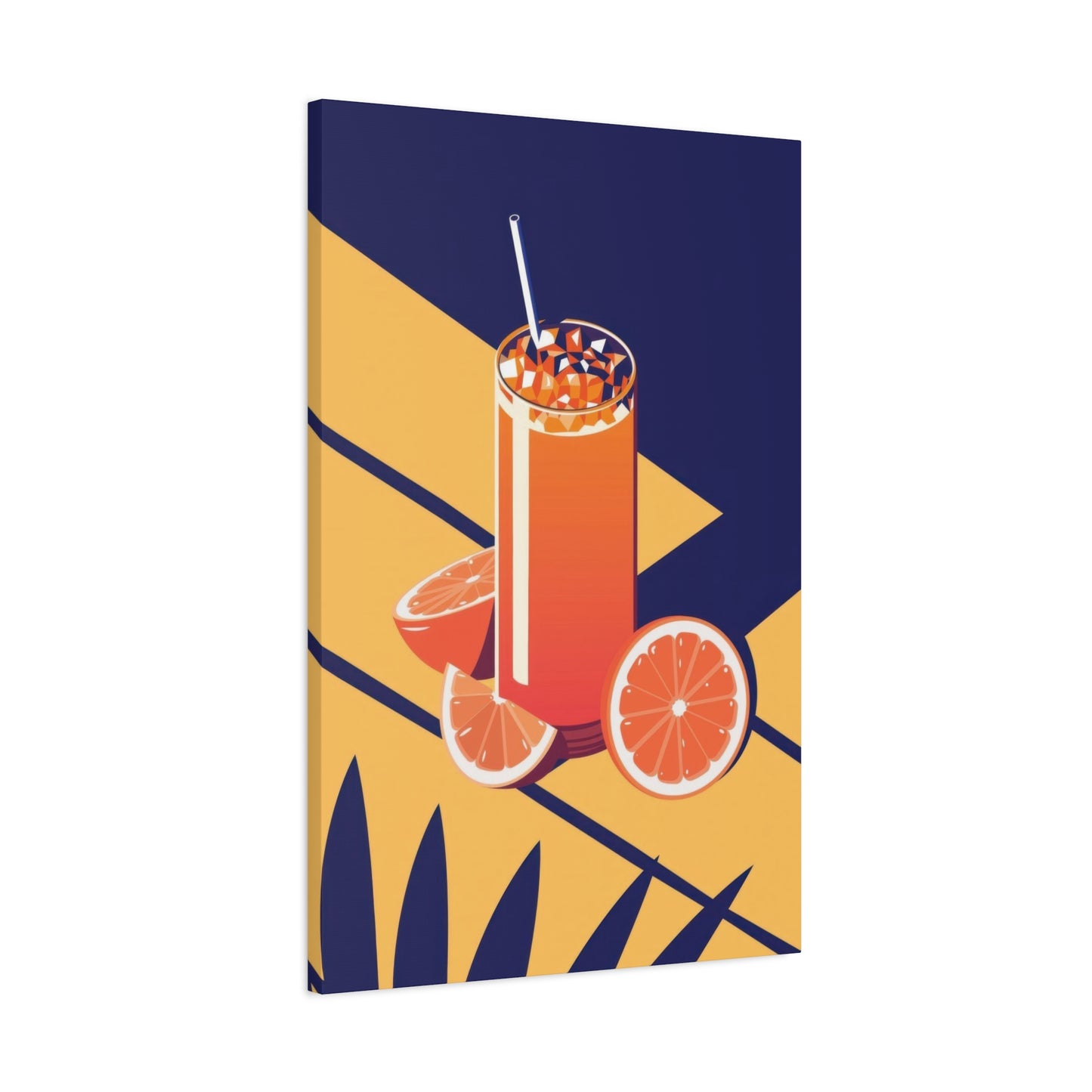 Orange Juice Blue Yellow Wall Art & Canvas Prints