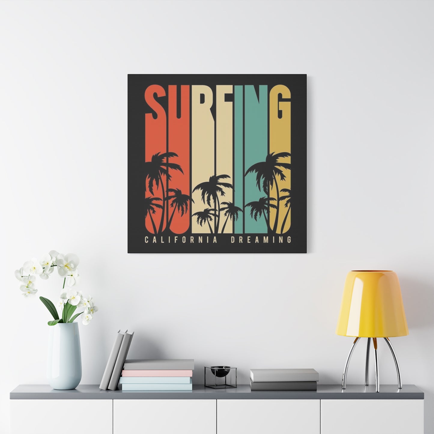 Surfing California Dreaming Poster Wall Art & Canvas Prints