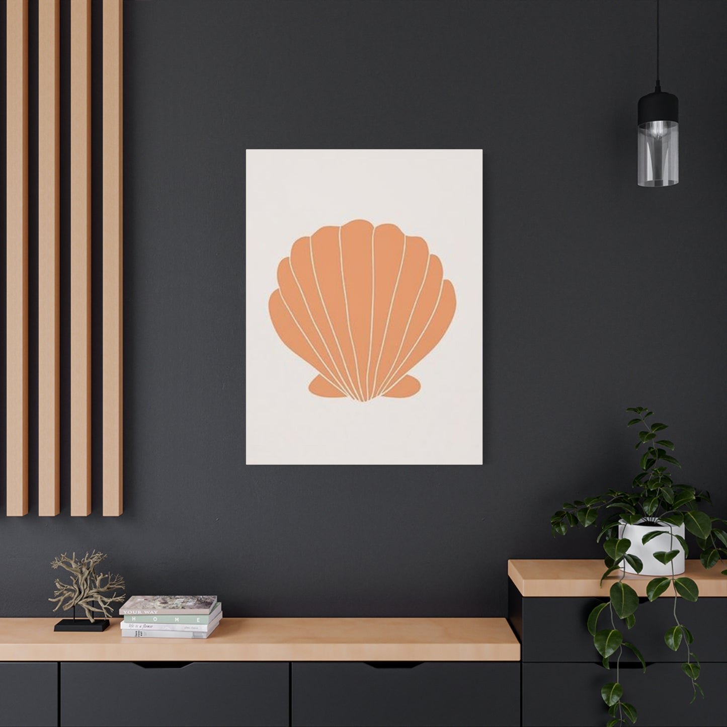 Beautiful Orange Shell Drawing Wall Art & Canvas Prints