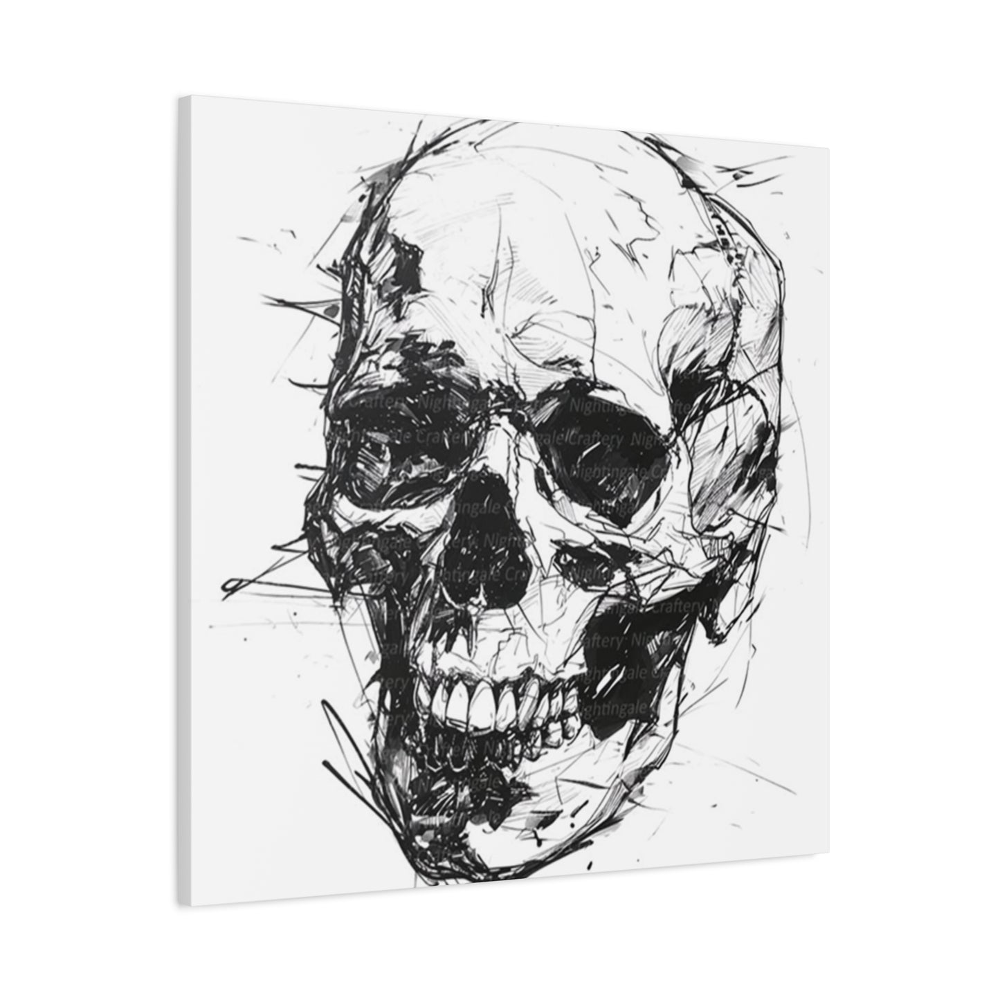 Skull Hand Drawing Wall Art & Canvas Prints