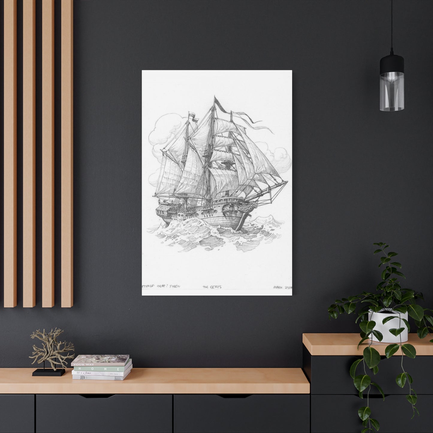 Sailing Ship Drawing Wall Art & Canvas Prints