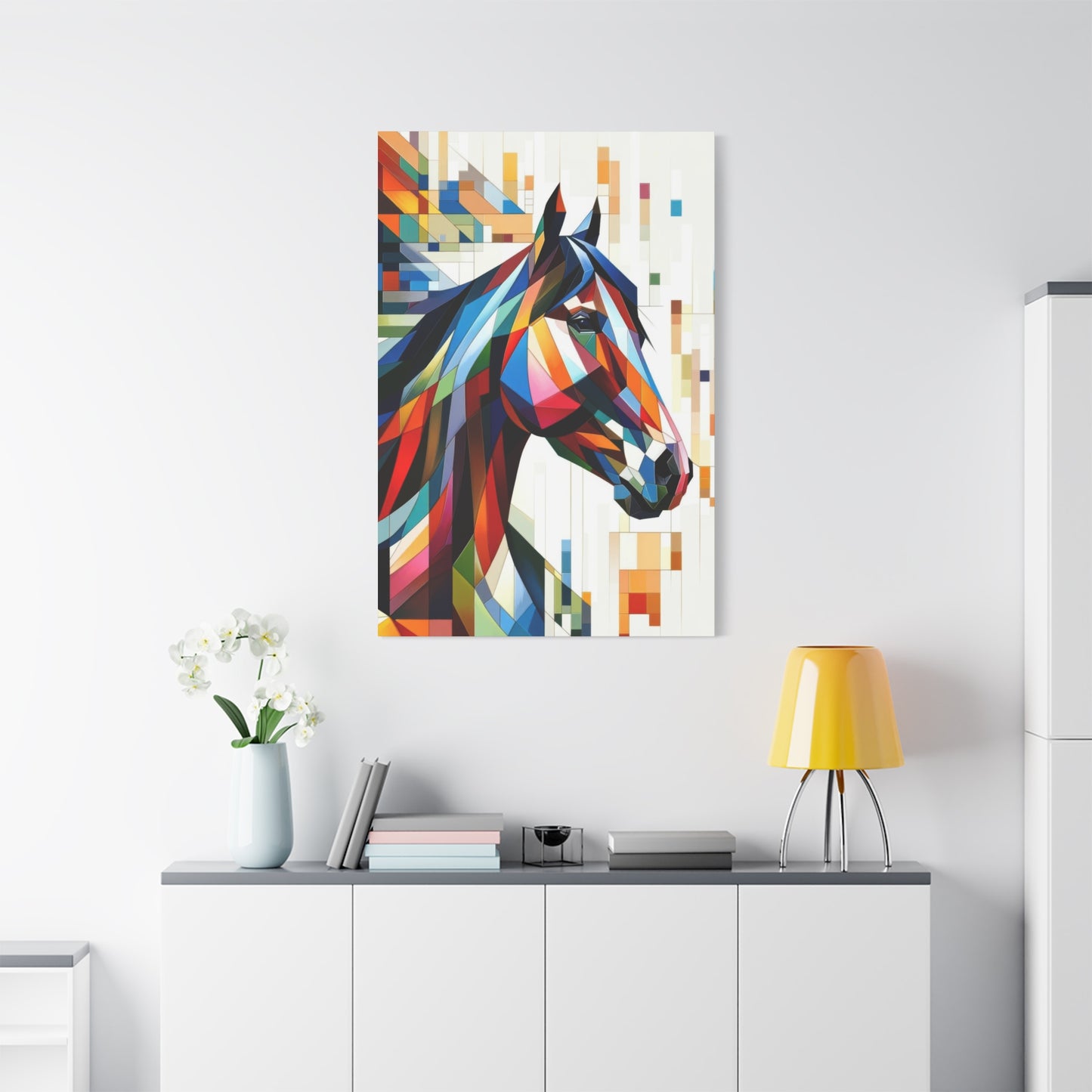 Horse Colorful Cubism Wall Art & Canvas Prints