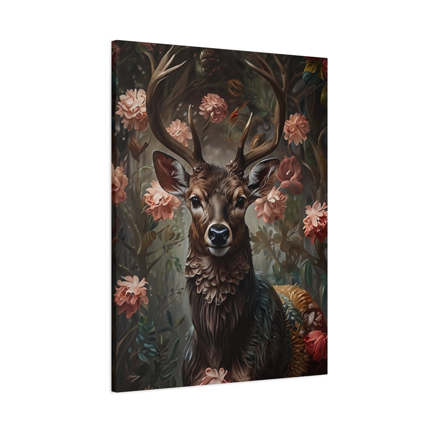 Tropical Flower Reindeer Wall Art & Canvas Prints
