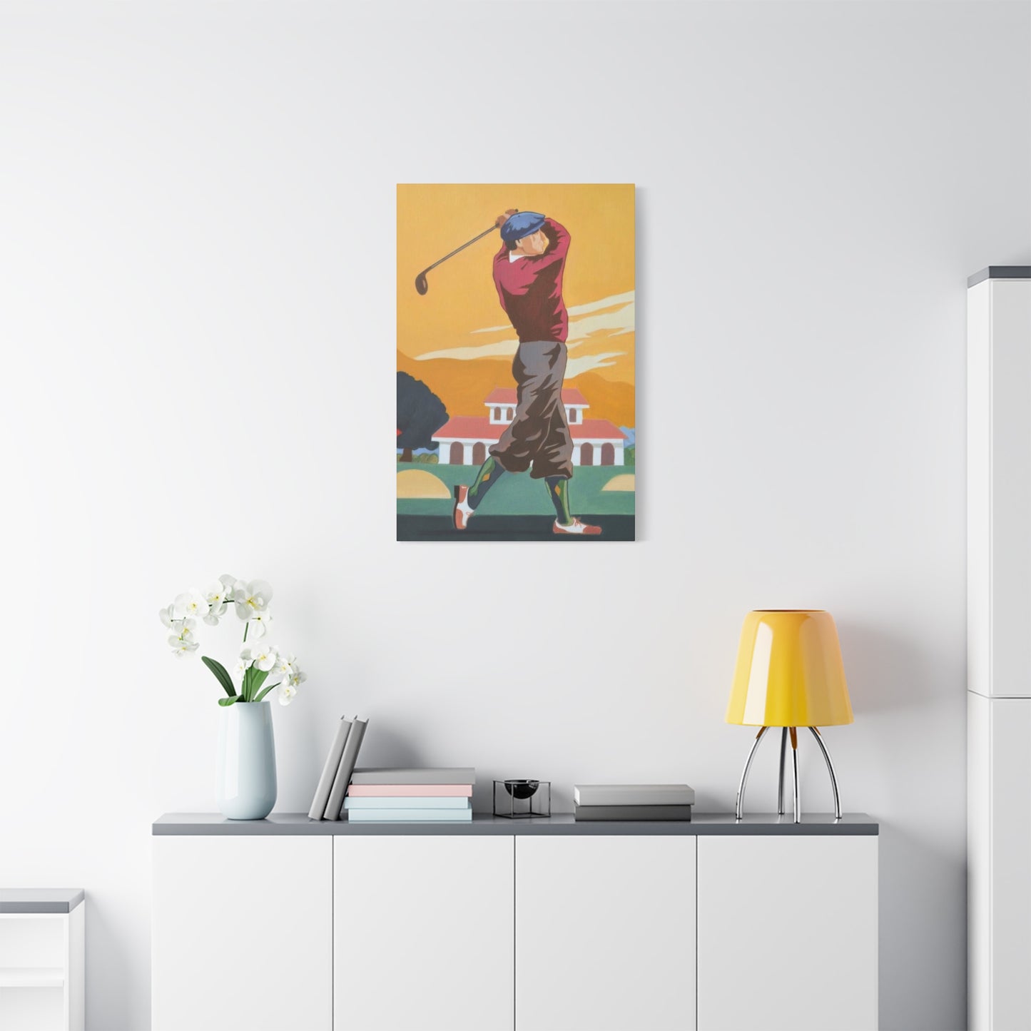 Golf Shot Green Orange Wall Art & Canvas Prints