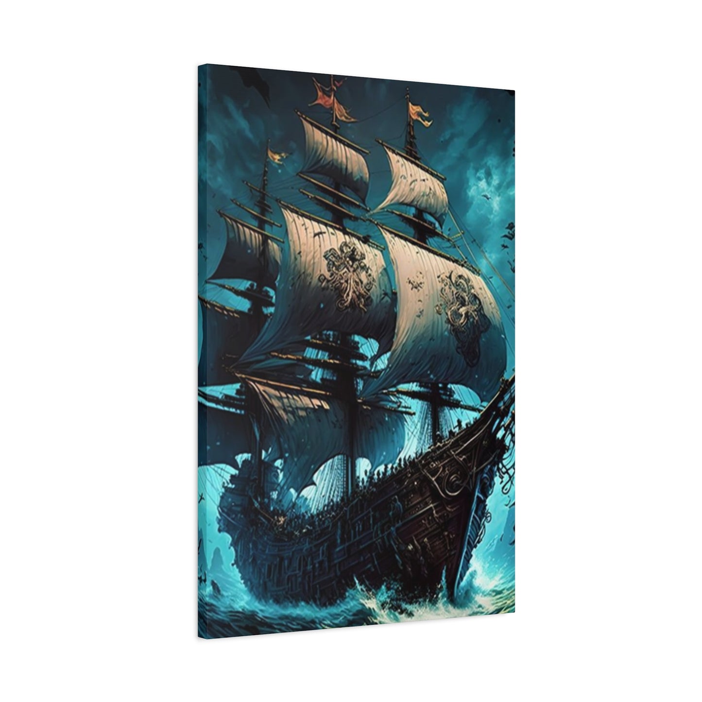 Large Ship Sailing In Night Wall Art & Canvas Prints