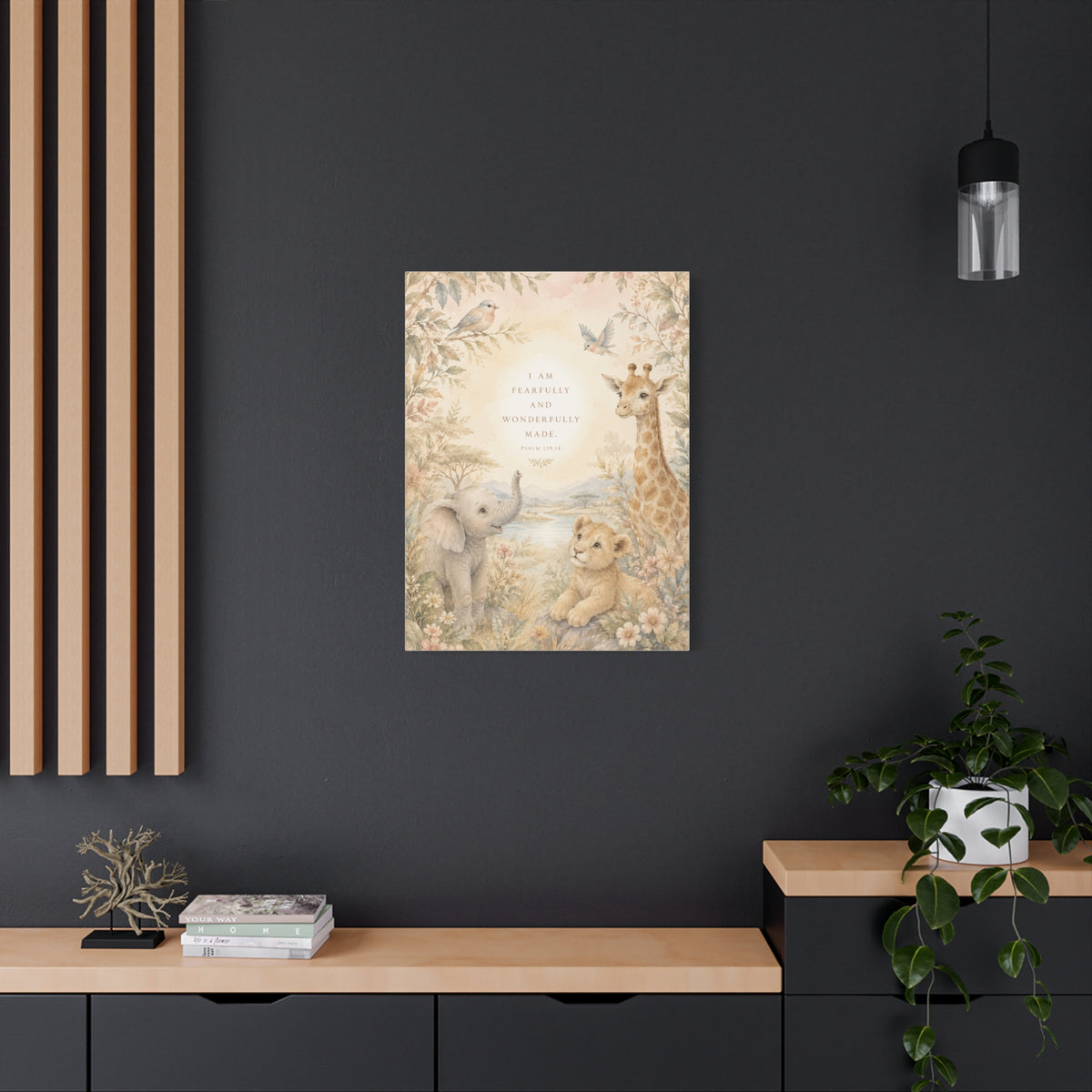 Fearfully and Wonderfully Made Nursery Scripture Wall Art & Canvas Print