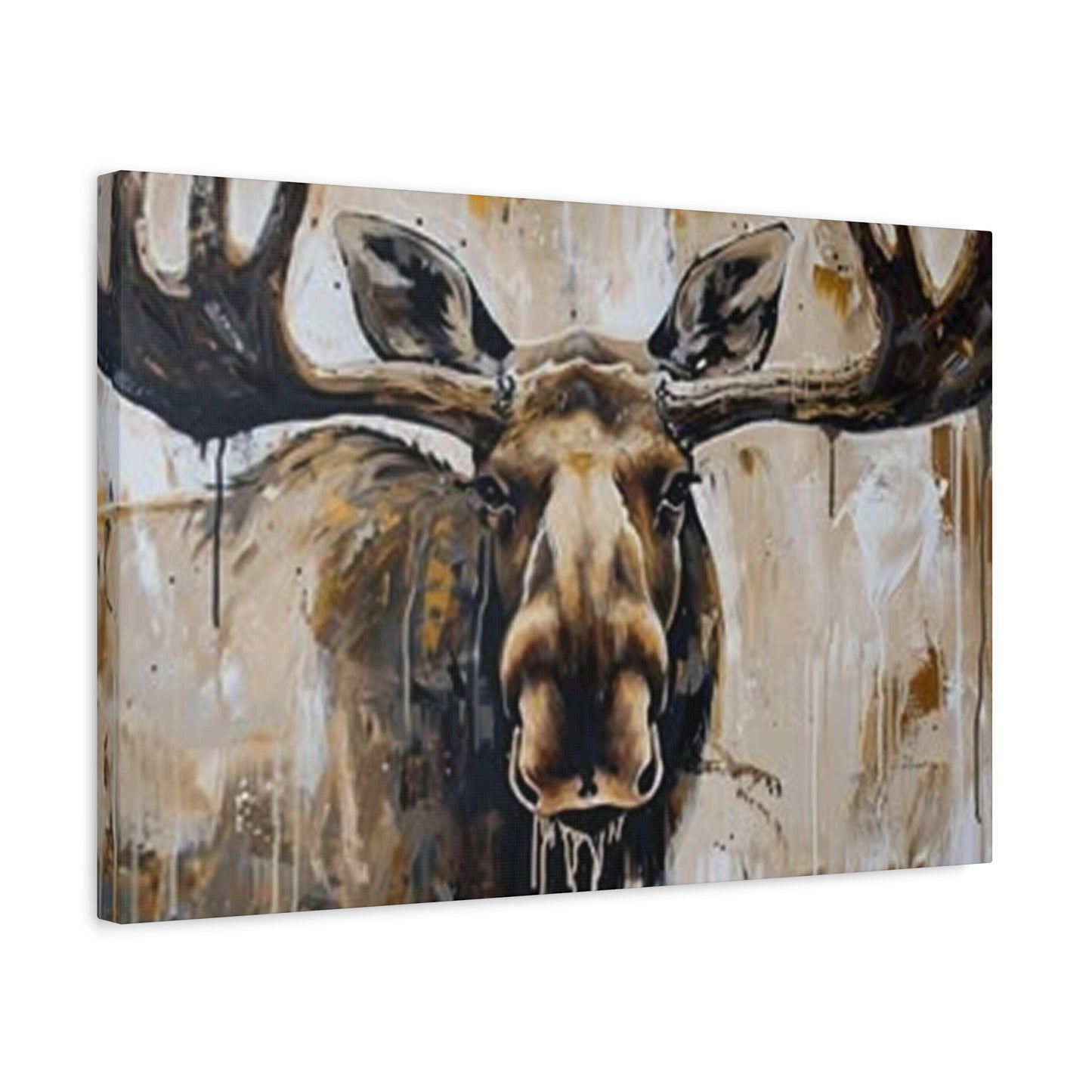 Scary Moose Wildlife Painting Wall Art & Canvas Prints