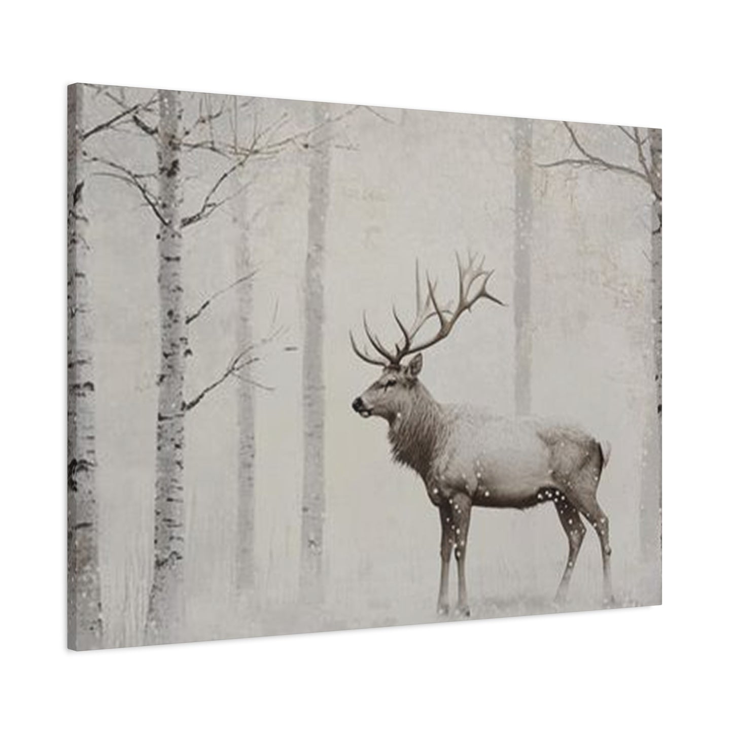 Deer In Snow Painting Wall Art & Canvas Prints
