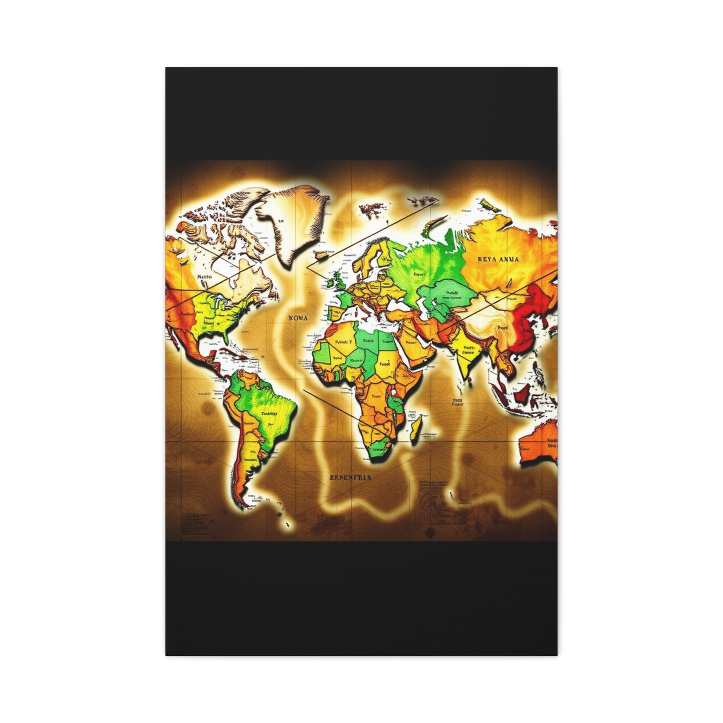 Supreme World Map Art Collection Wall Art & Canvas Print