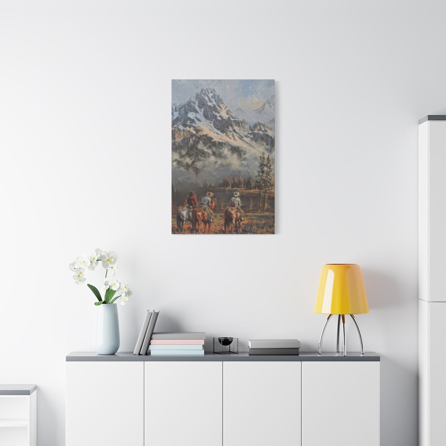 Cowboy Mountain In Background Wall Art & Canvas Prints