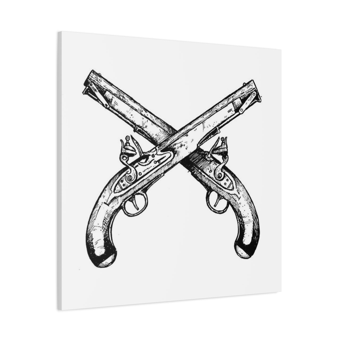 Vintage Gun Drawing Wall Art & Canvas Prints