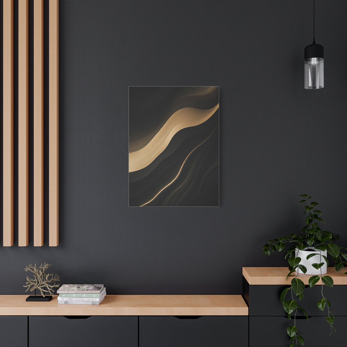 Golden Flow Abstract Wave Wall Art & Canvas Prints