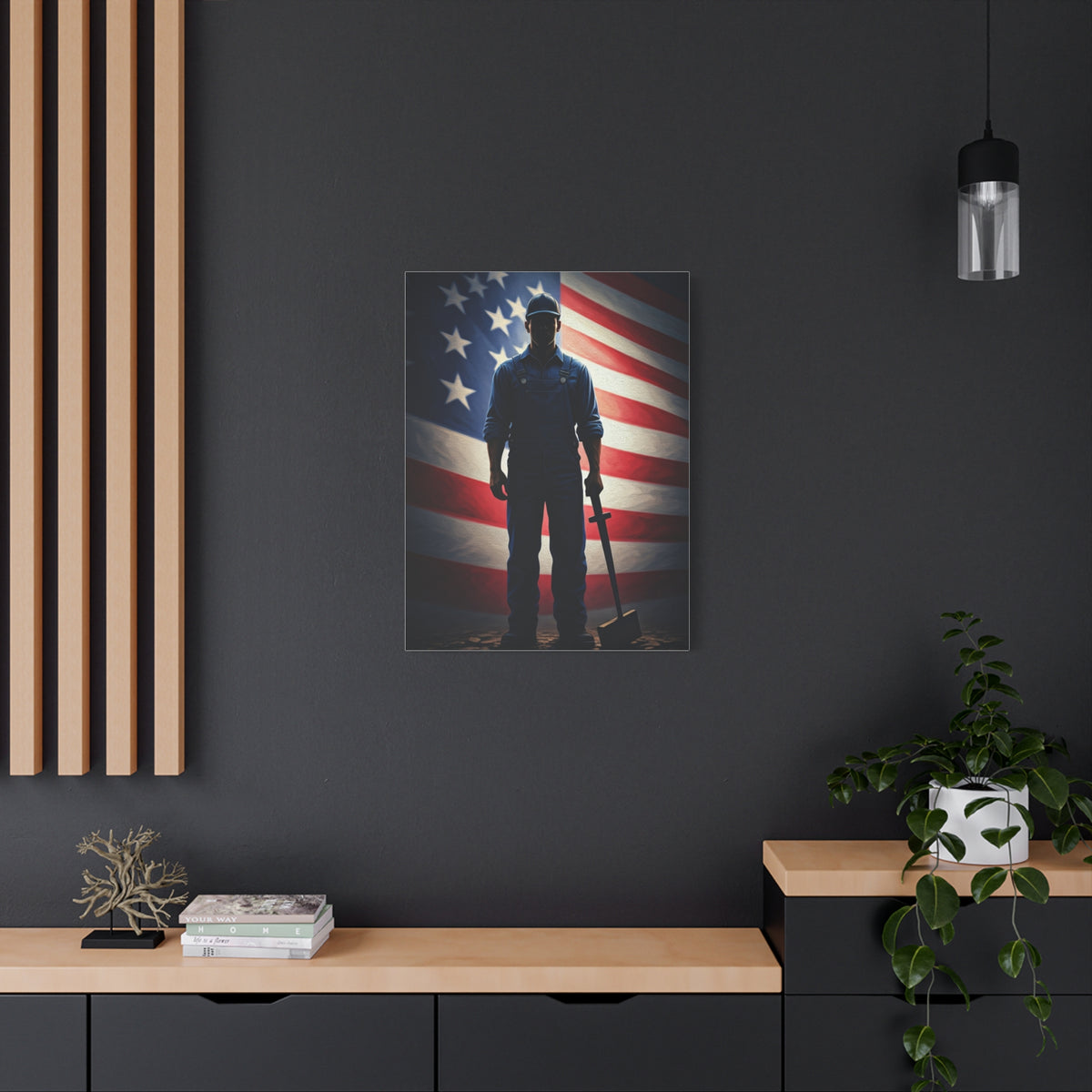 Soldier of Honor Before the Flag Wall Art & Canvas Prints