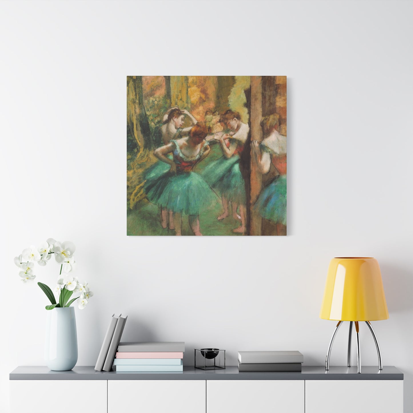 Dancer Pink and Green Impressionism Wall Art & Canvas Prints