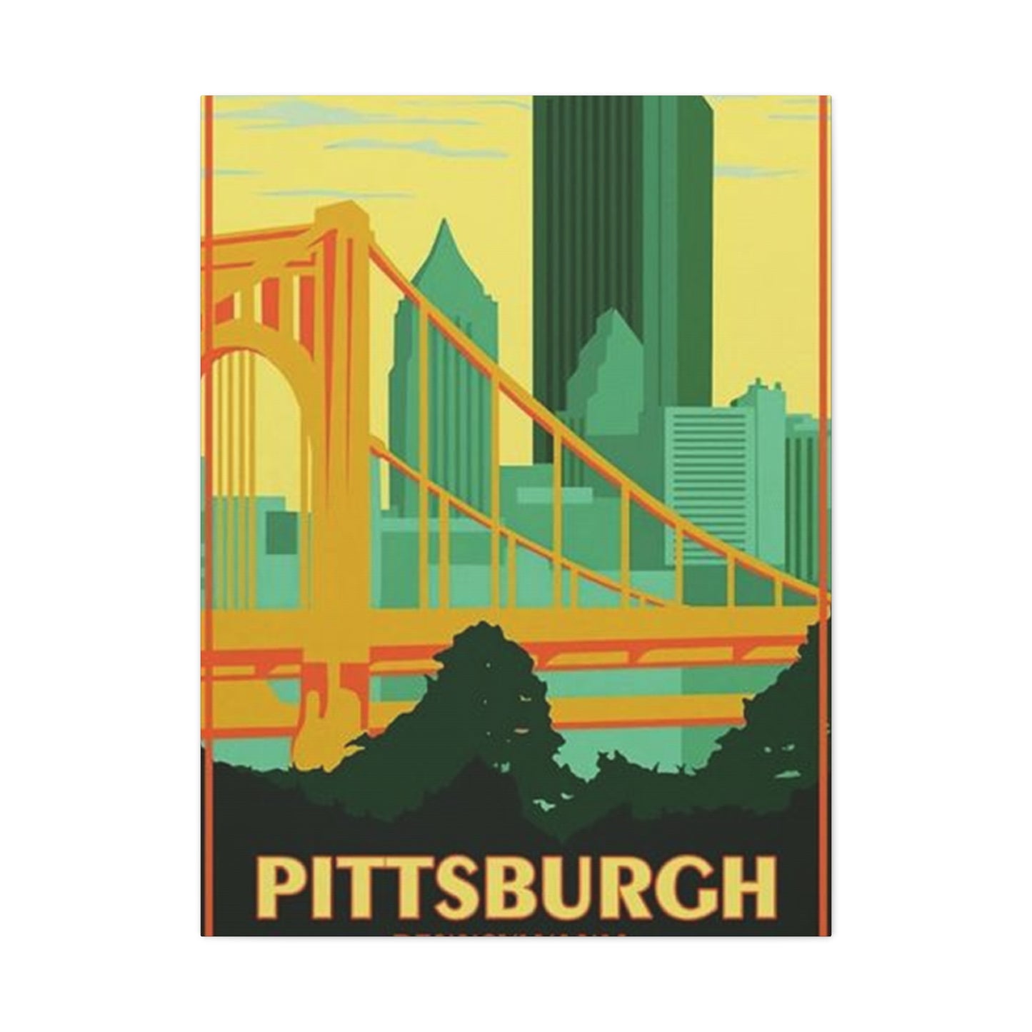 Steel Bridge Pittsburgh Poster Wall Art & Canvas Prints
