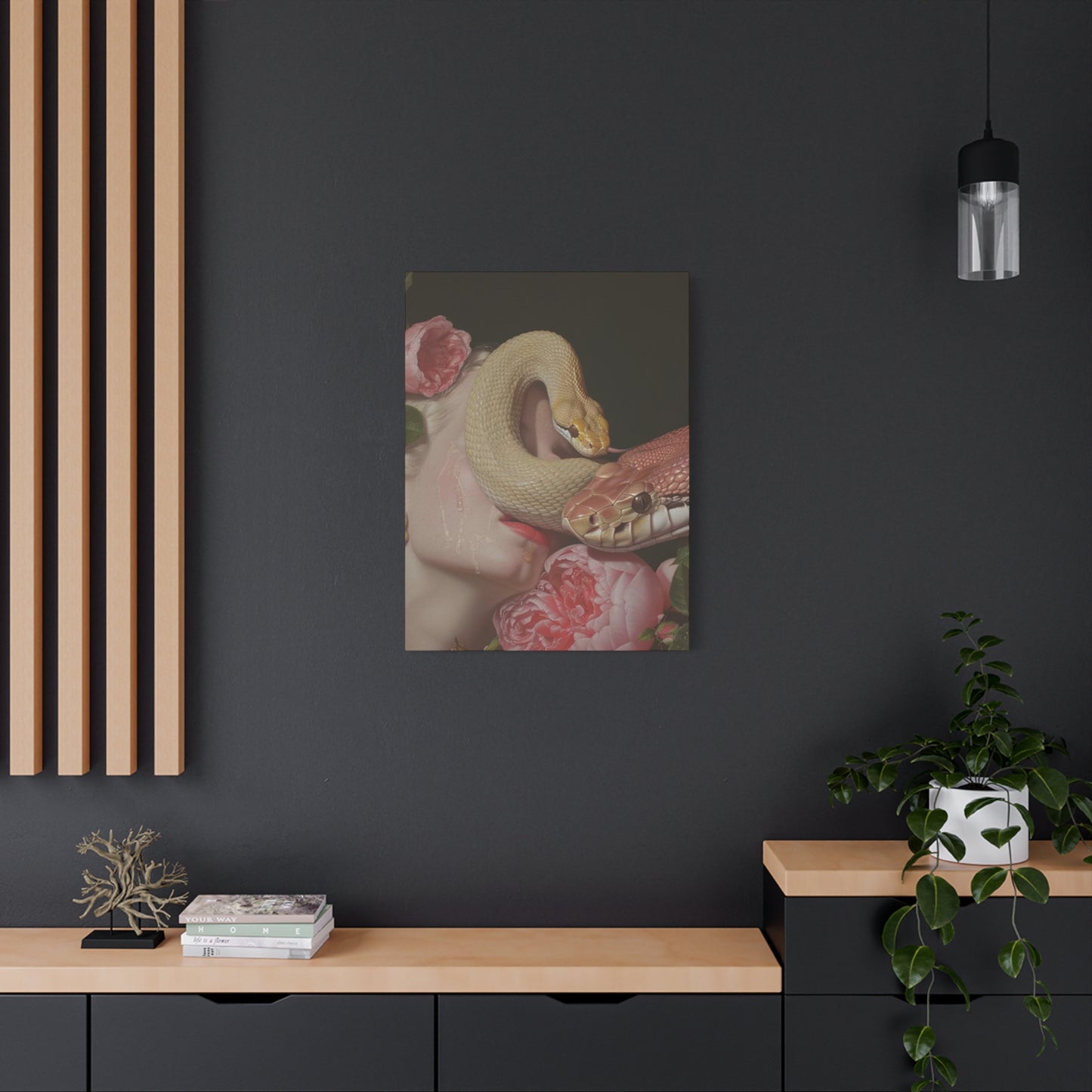Snake On Lips Wall Art & Canvas Prints