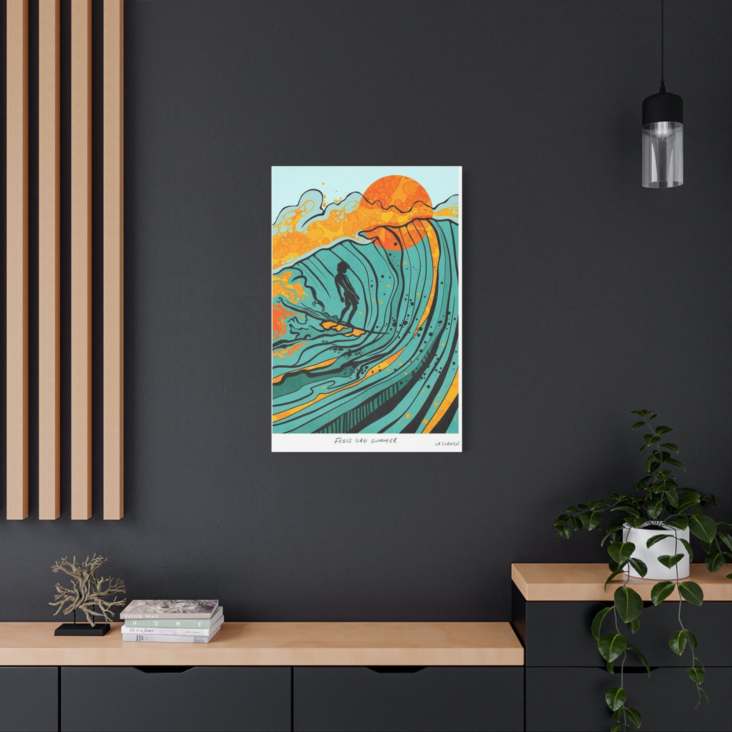 Surfing Drawing Wall Art & Canvas Prints
