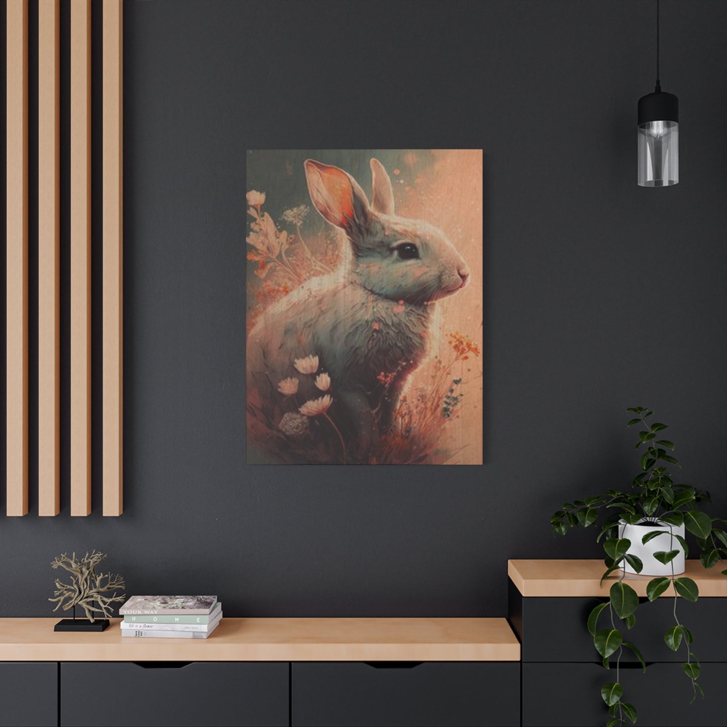 Cute White Bunny Wall Art & Canvas Prints