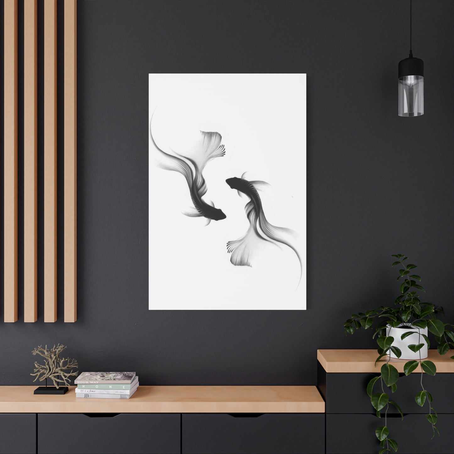 Fishes Grey Wall Art & Canvas Prints