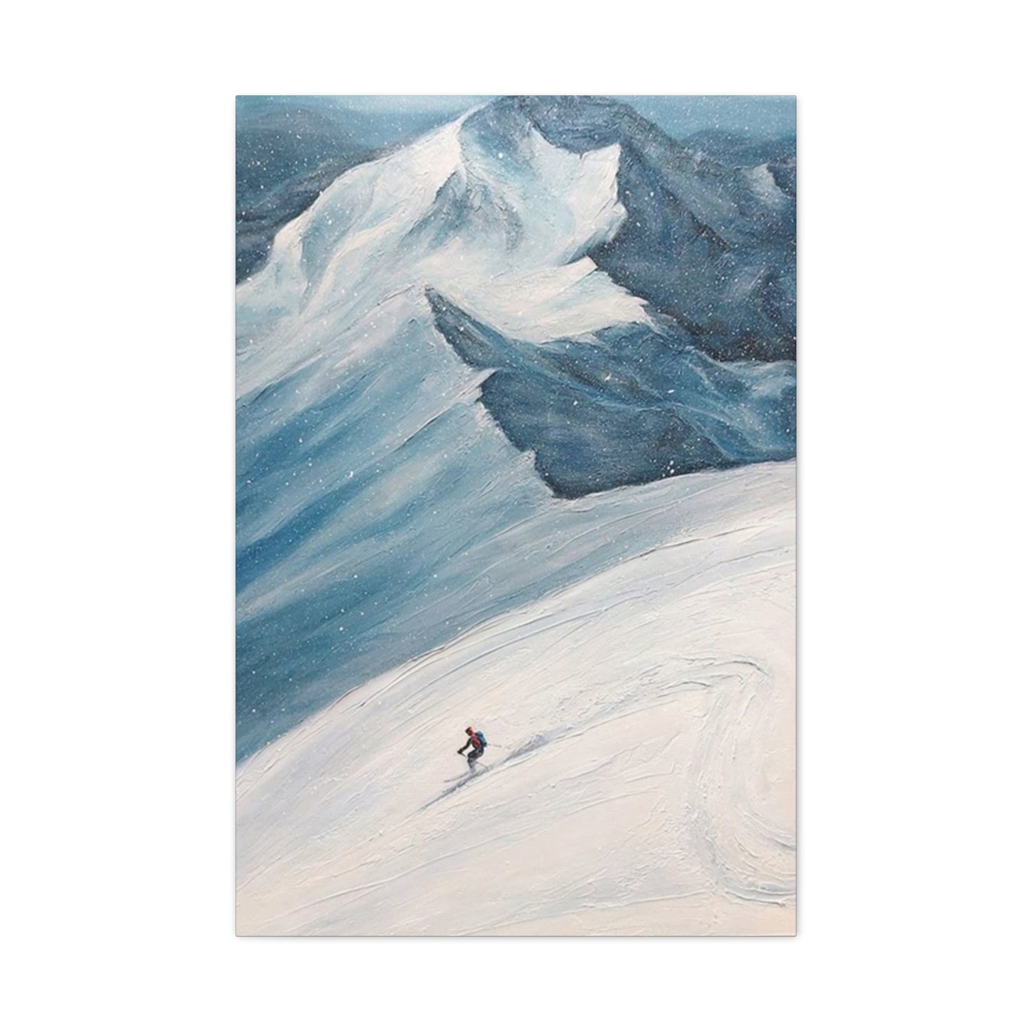 Skiing In Snowy Mountain Wall Art & Canvas Prints