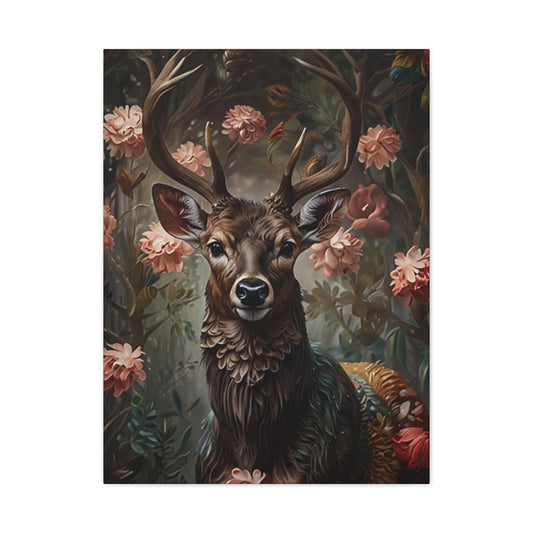 Tropical Flower Reindeer Wall Art & Canvas Prints