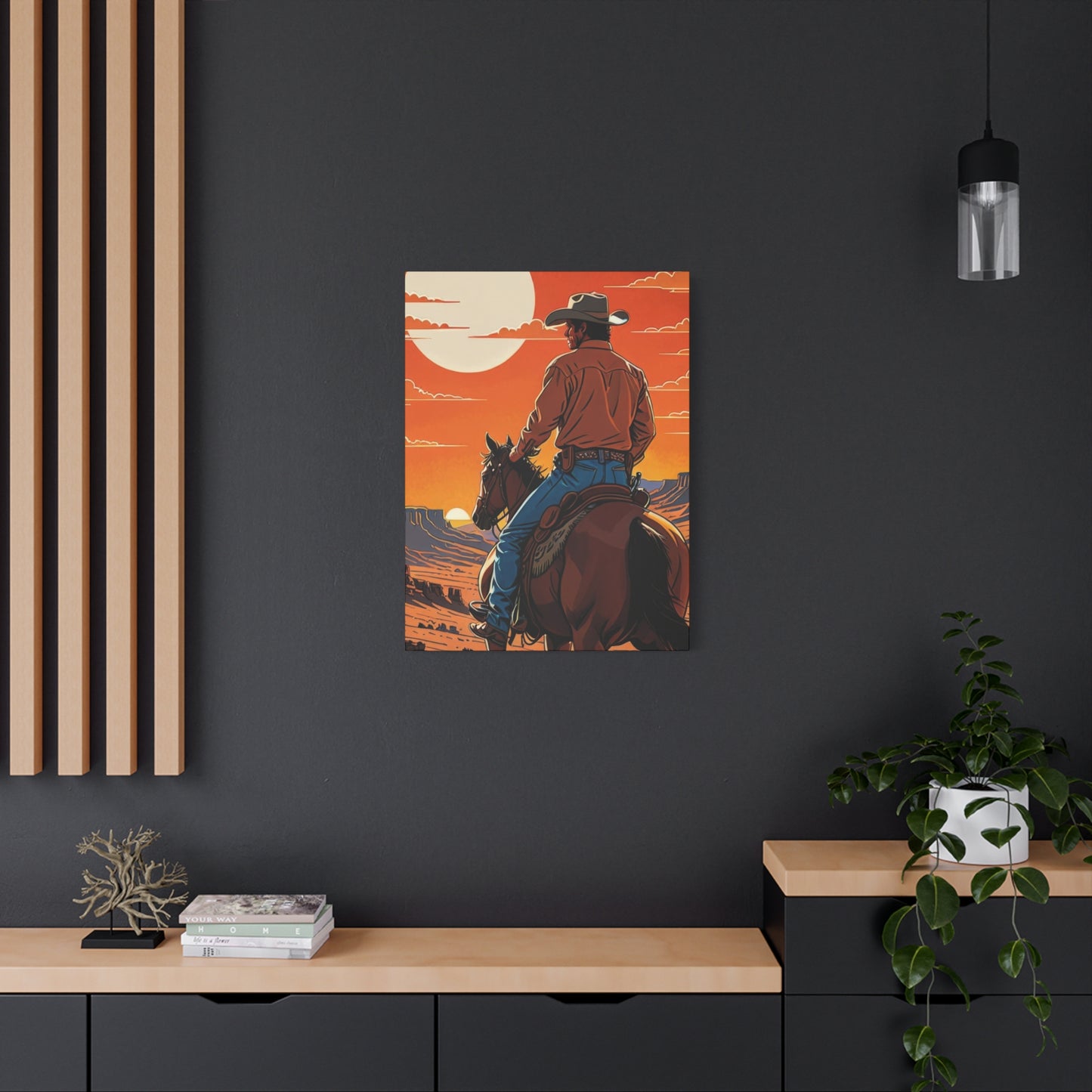 Cowboy In Sunset Wall Art & Canvas Prints