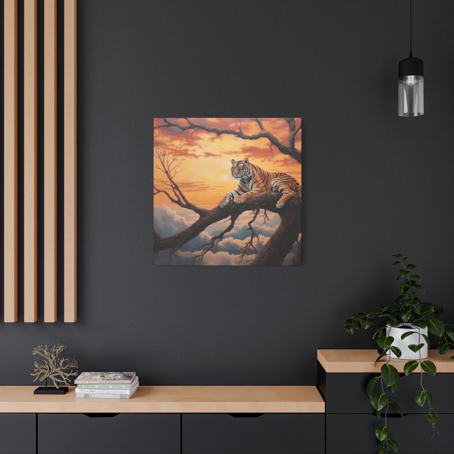 Tiger On Branch Wall Art & Canvas Prints