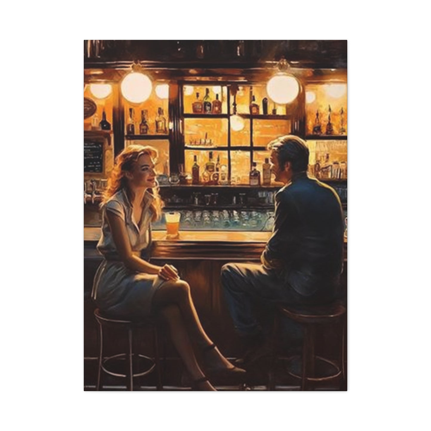 Couple At Bar Wall Art & Canvas Prints