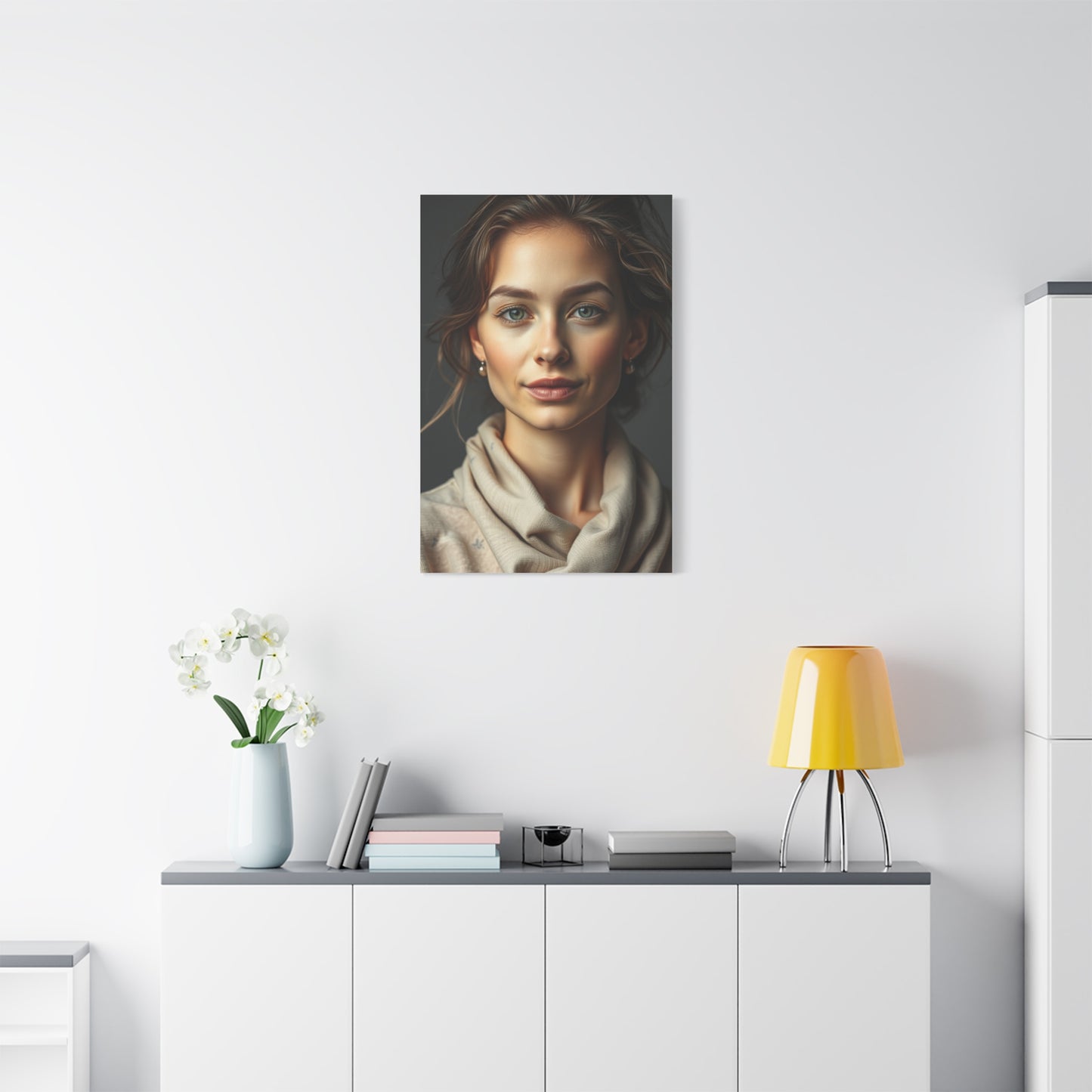 Vision Taupe, Linen, and Gray Art Art Wall Art & Canvas Print