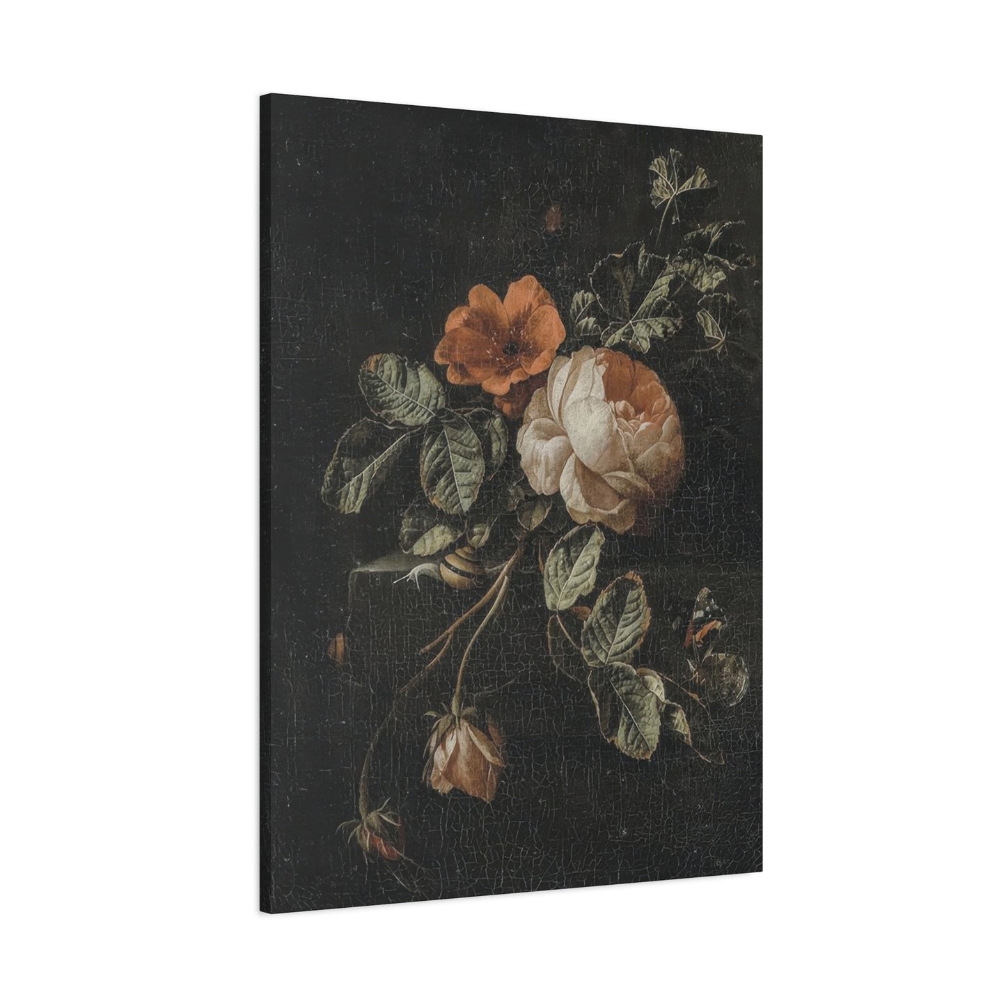 White Red Flower Dark Academia Wall Art & Canvas Prints