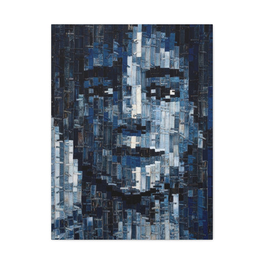Denim Face Pattern Wall Art & Canvas Prints