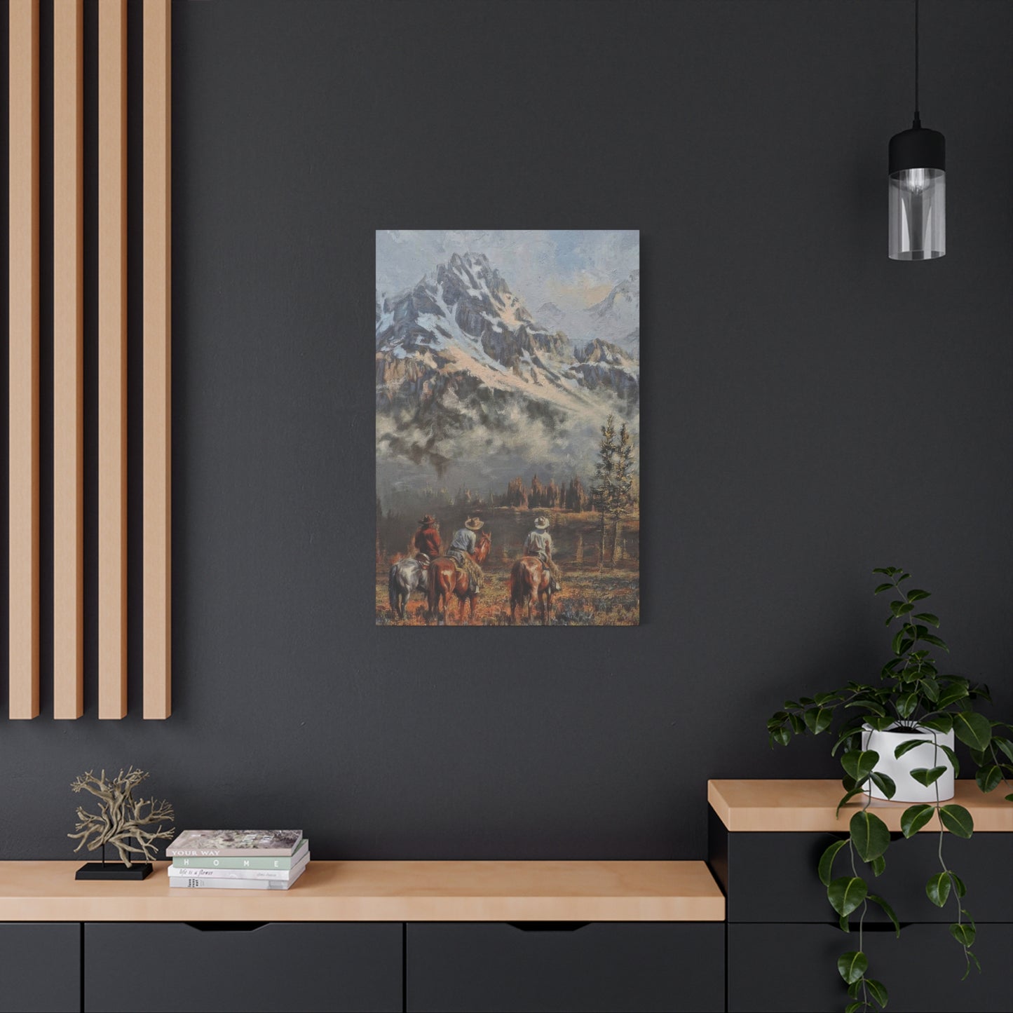 Cowboy Mountain In Background Wall Art & Canvas Prints