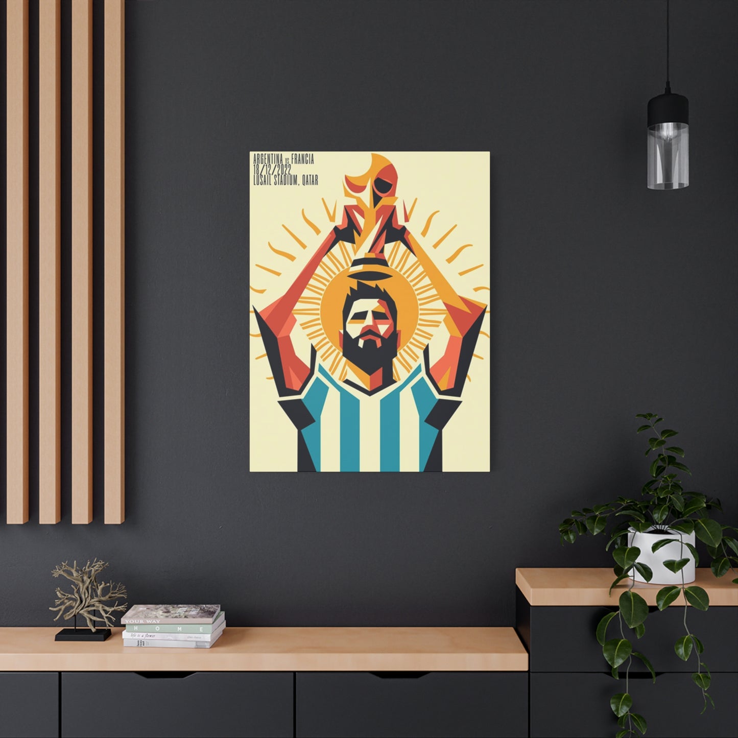 Messi Holding Cup Wall Art & Canvas Prints