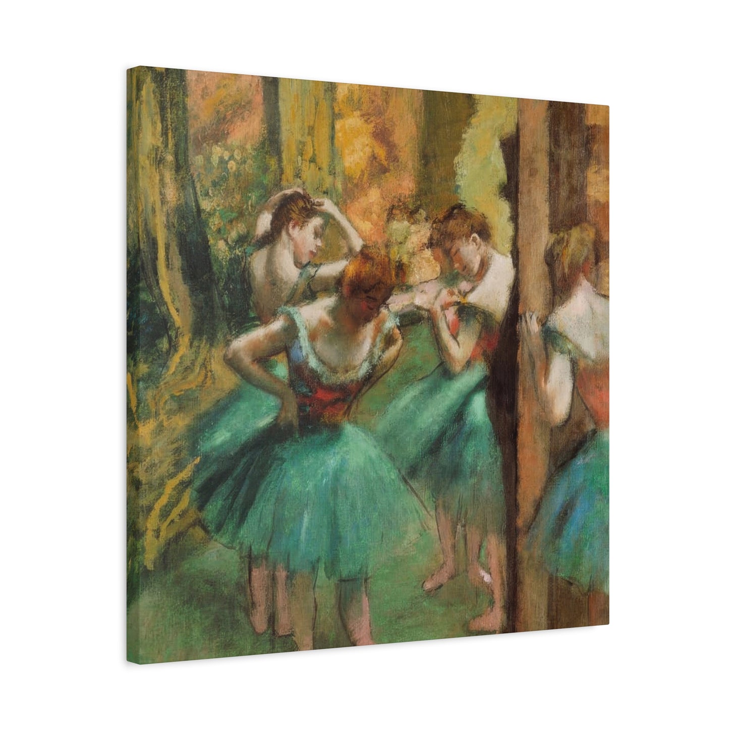 Dancer Pink and Green Impressionism Wall Art & Canvas Prints