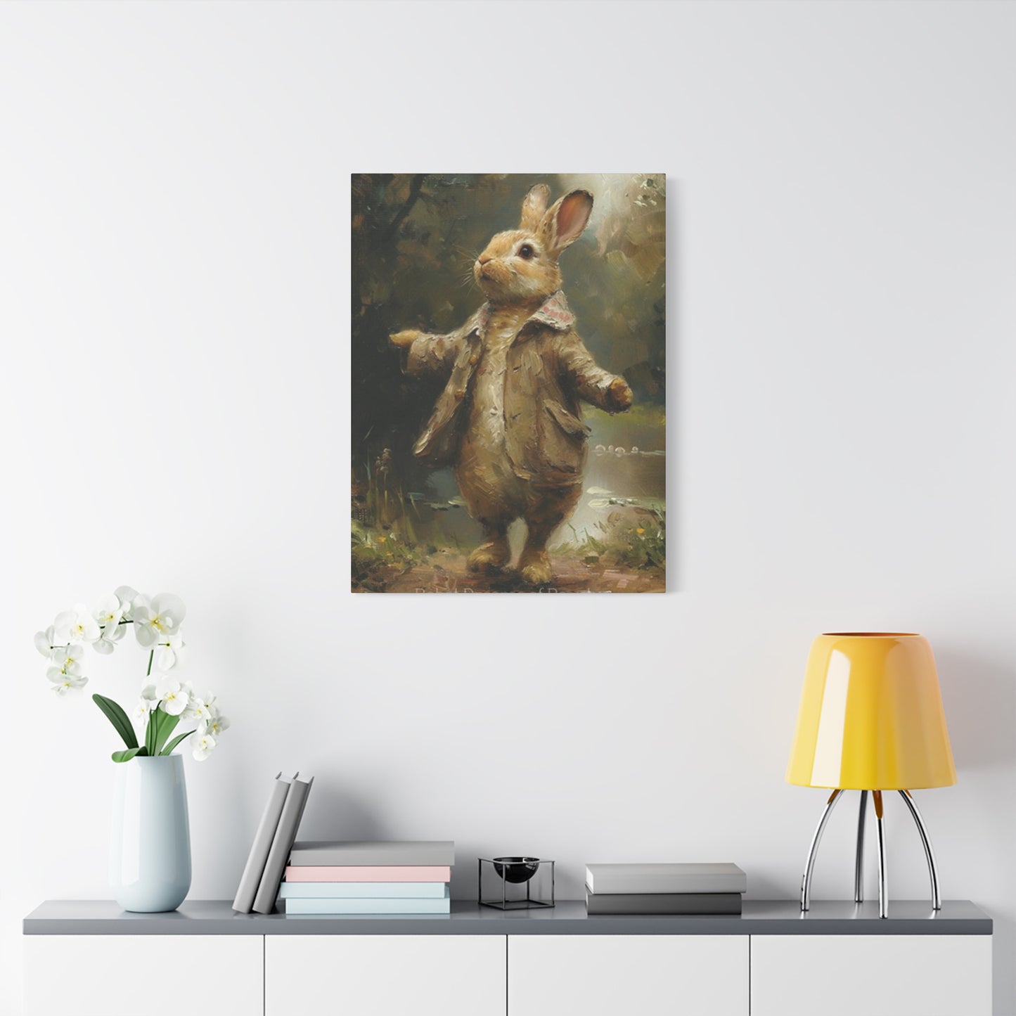 Dressed Rabbit Painting Wall Art & Canvas Prints