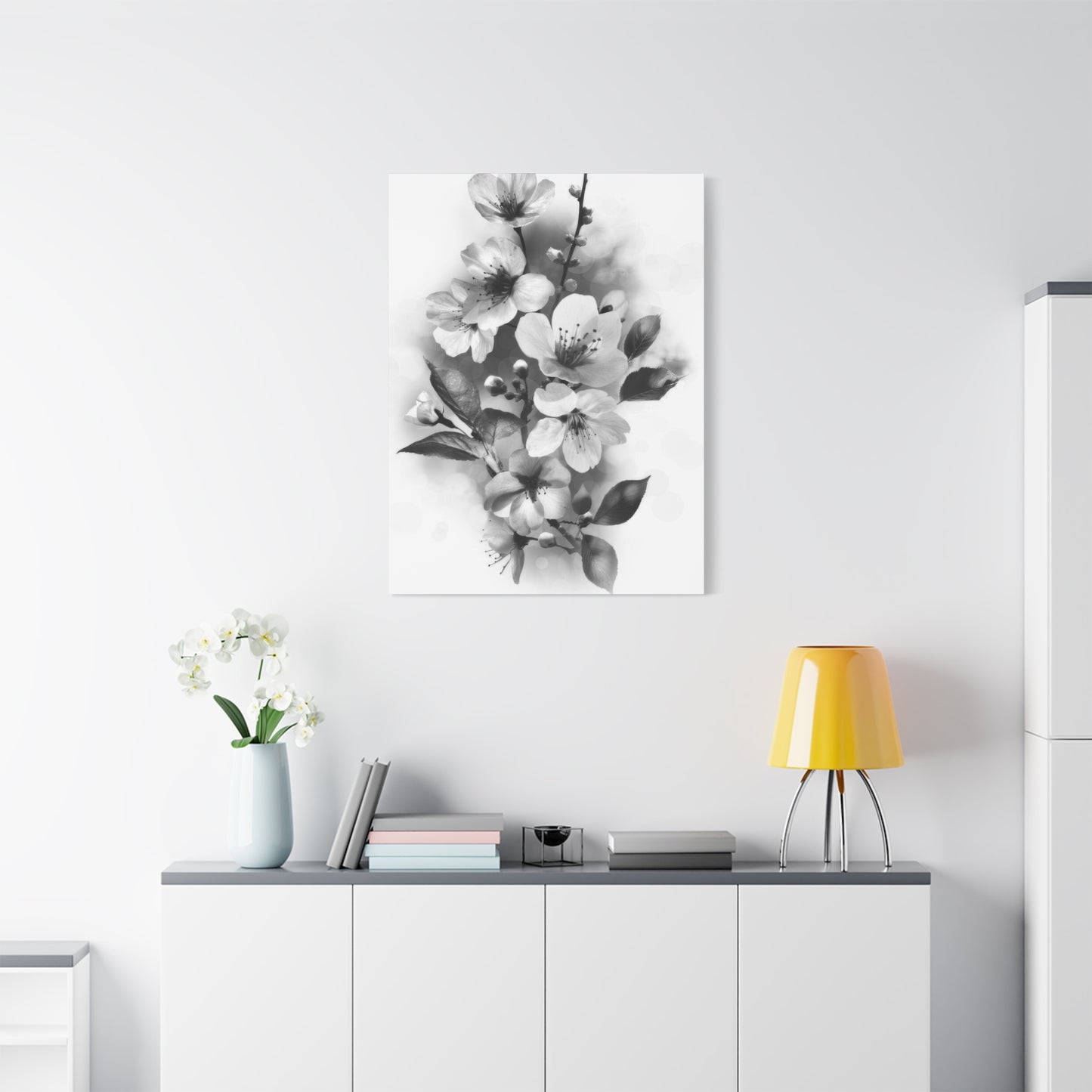 Flowers Grey Wall Art & Canvas Prints