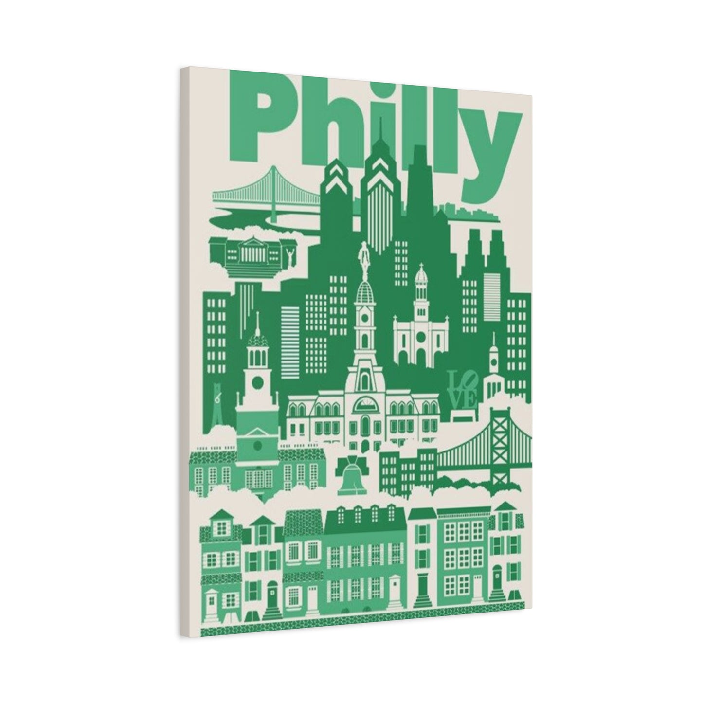 Green Philadelphia Poster Wall Art & Canvas Prints