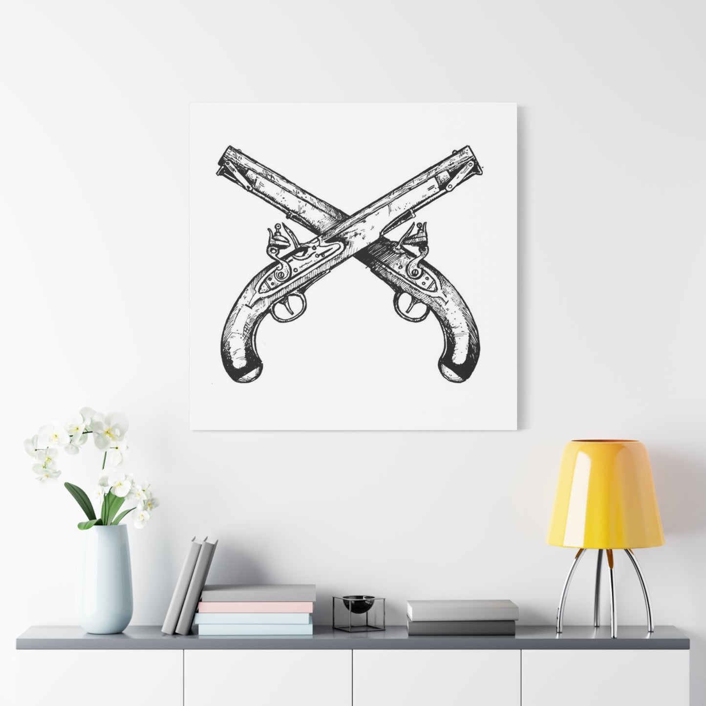 Vintage Gun Drawing Wall Art & Canvas Prints