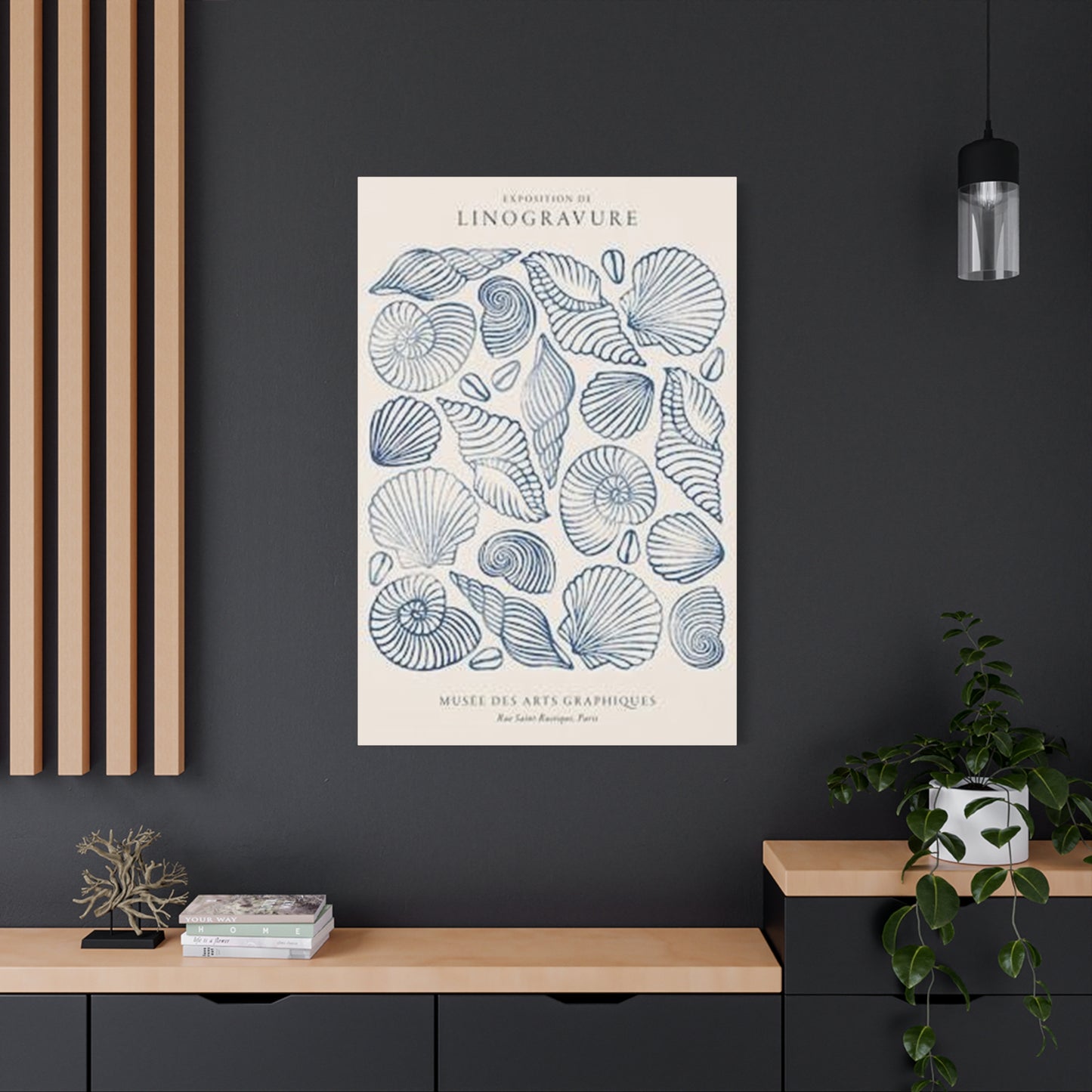 Purple Sea Shell Shape Poster Wall Art & Canvas Prints