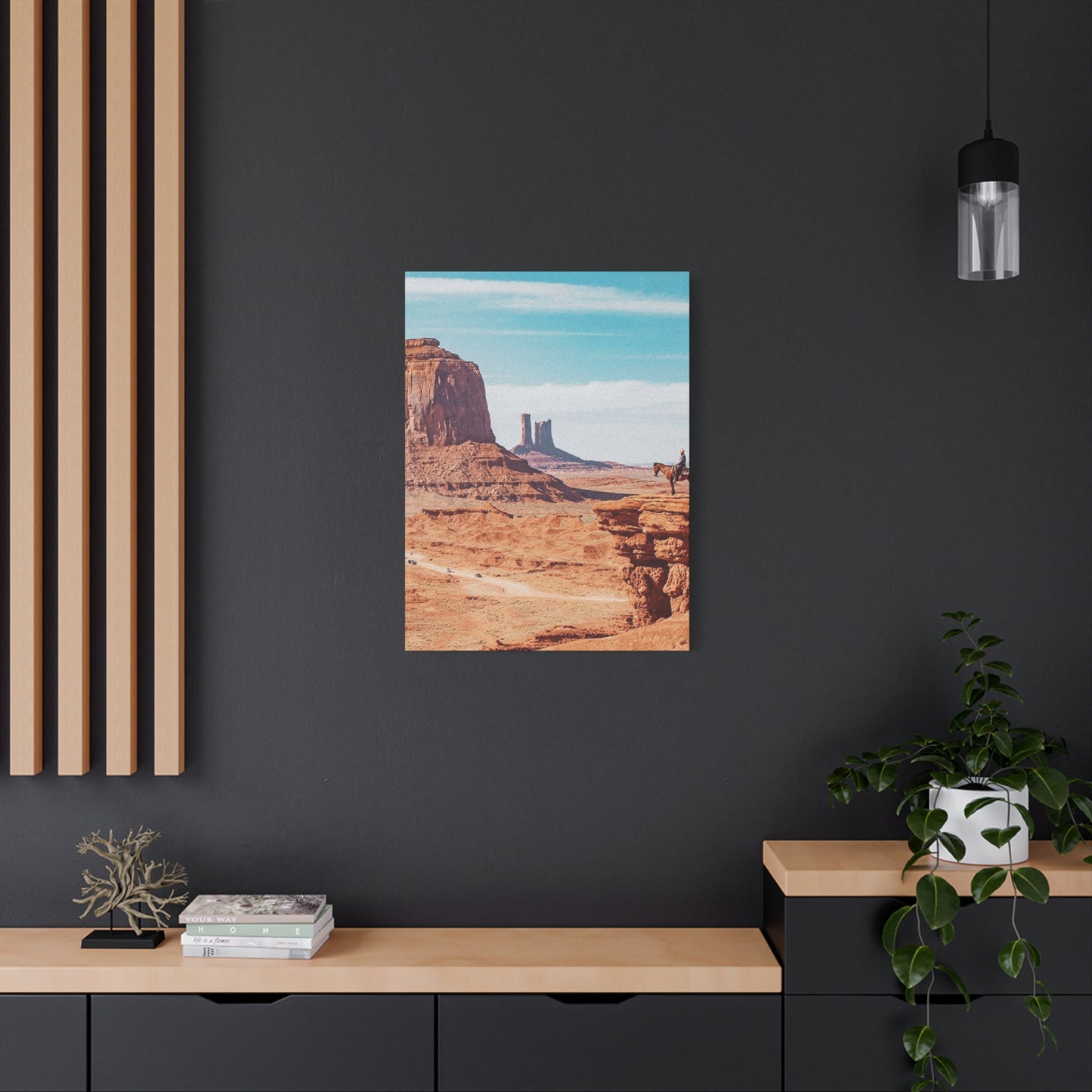 Cowboy In Grand Canyon Of Arizona Wall Art & Canvas Prints