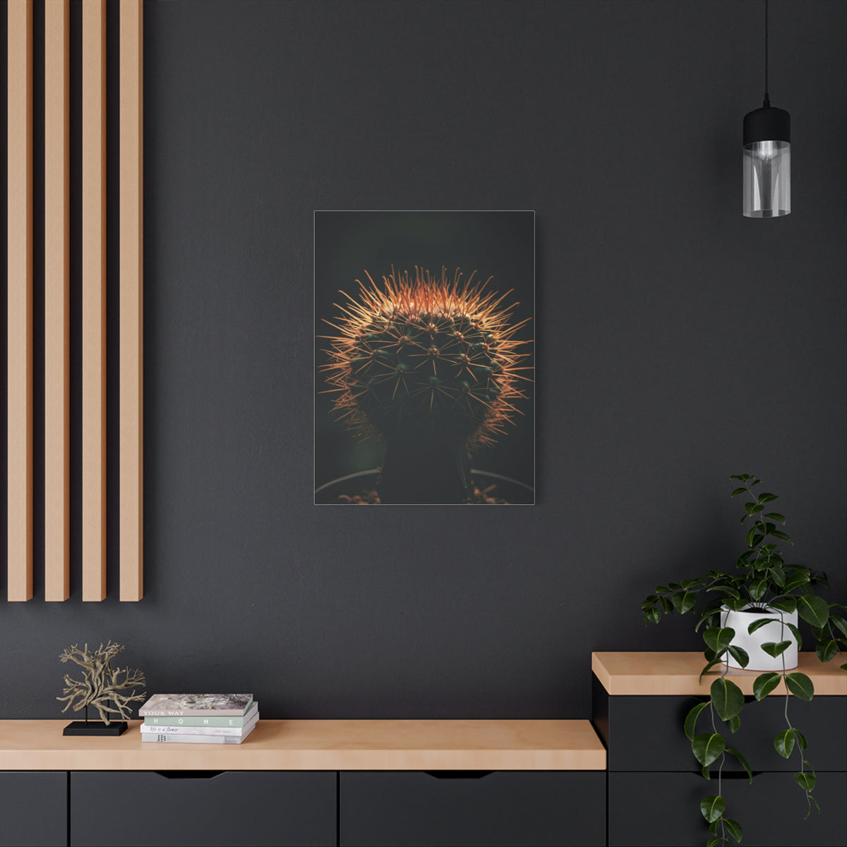 Midnight Desert Cactus Wall Art & Canvas Prints
